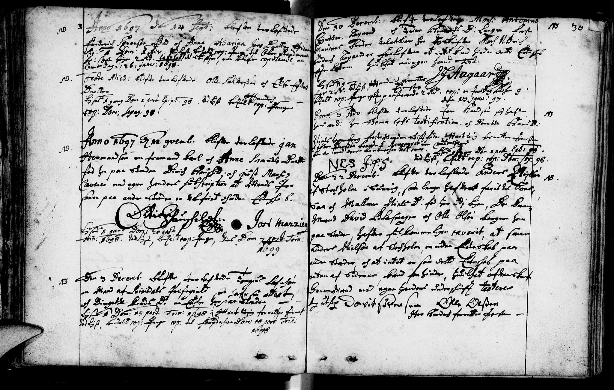 Domkirken sokneprestkontor, SAST/A-101812/001/30/30BA/L0001: Parish register (official) no. A 1 /1, 1688-1727, p. 30