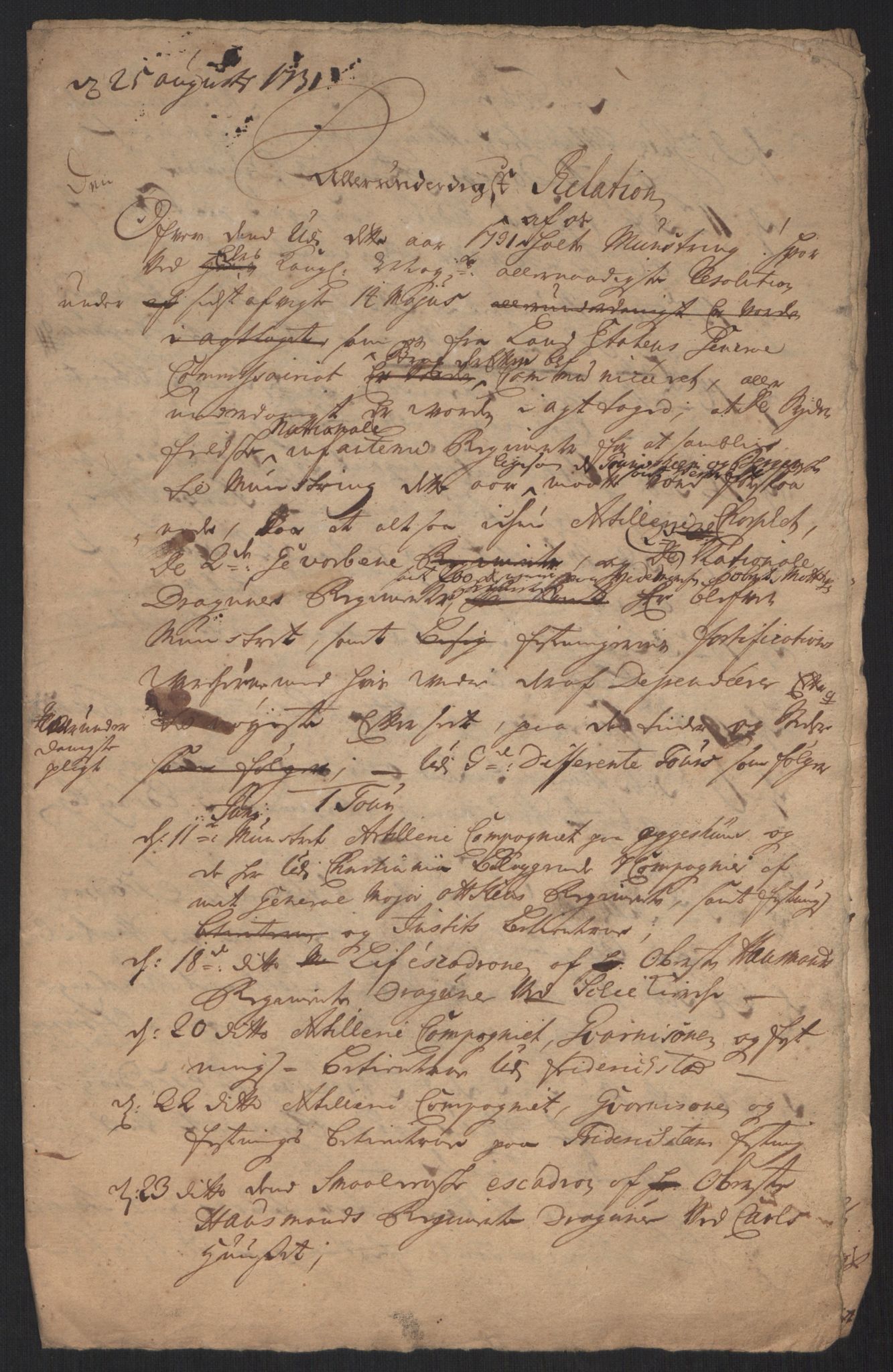 Kommanderende general (KG I) med Det norske krigsdirektorium, AV/RA-EA-5419/B/L0013: Kommanderende generals konsepter, 1730-1733, p. 344