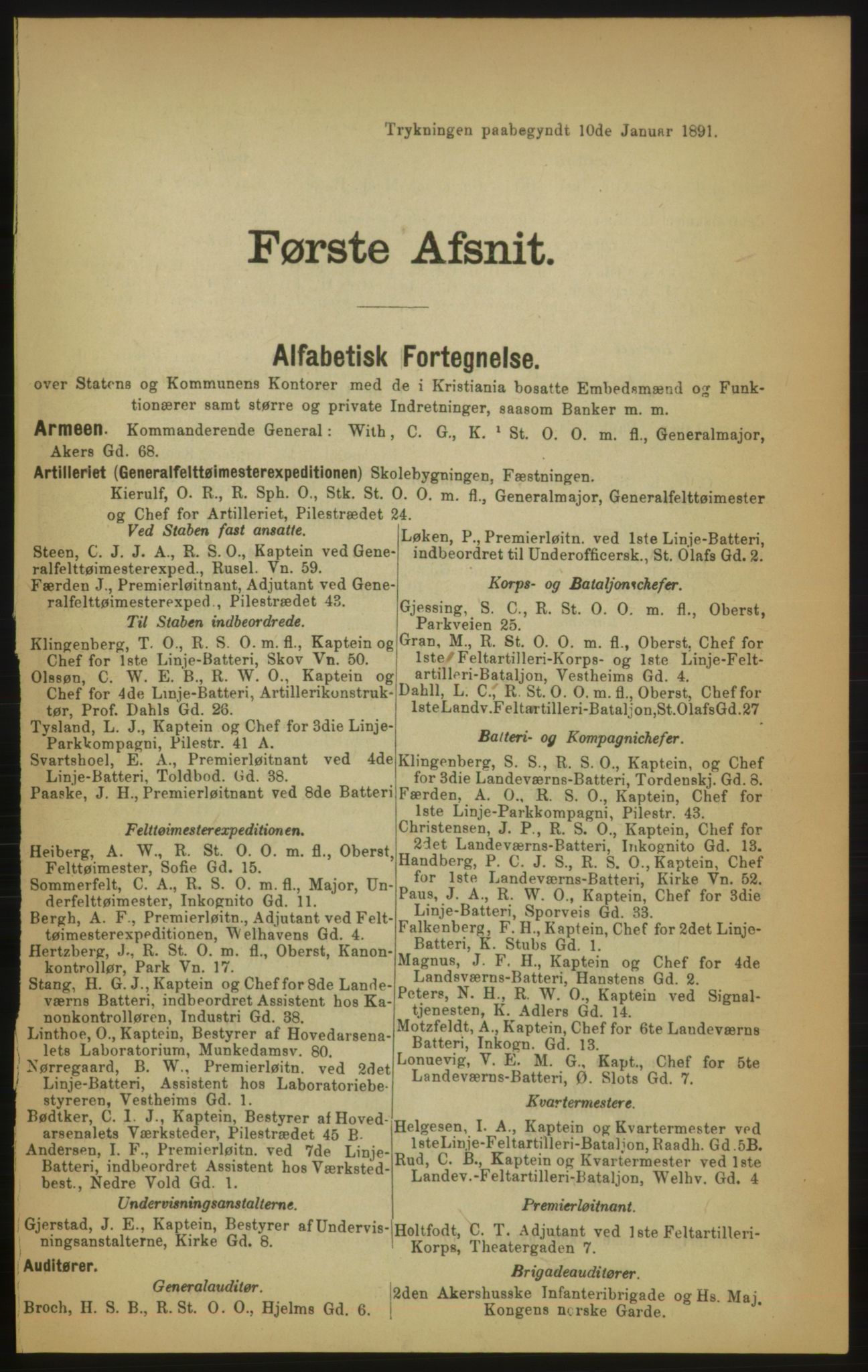 Kristiania/Oslo adressebok, PUBL/-, 1891, p. 19