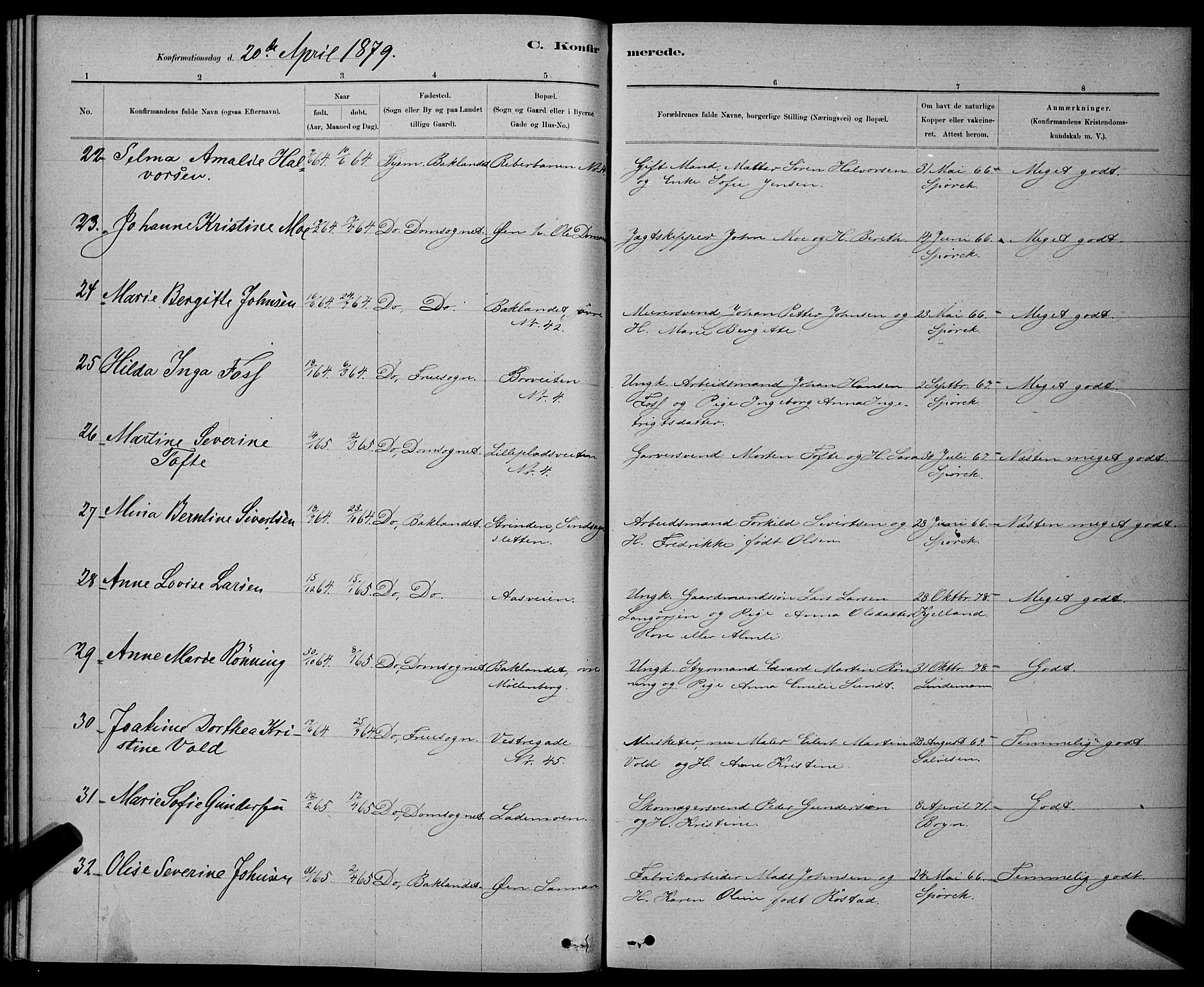 Ministerialprotokoller, klokkerbøker og fødselsregistre - Sør-Trøndelag, AV/SAT-A-1456/601/L0091: Parish register (copy) no. 601C09, 1878-1883