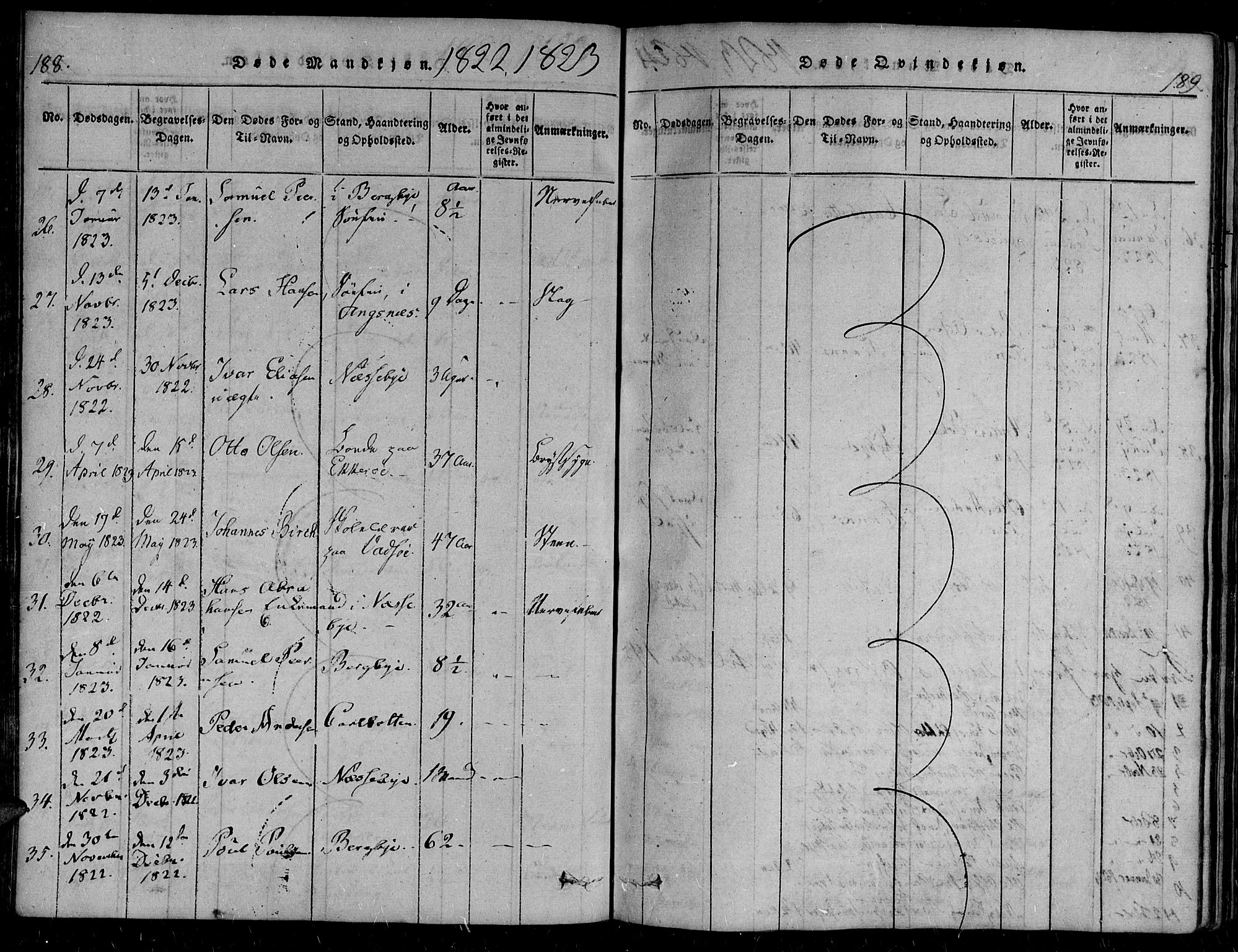 Vadsø sokneprestkontor, AV/SATØ-S-1325/H/Ha/L0003kirke: Parish register (official) no. 3 /1, 1821-1839, p. 188-189