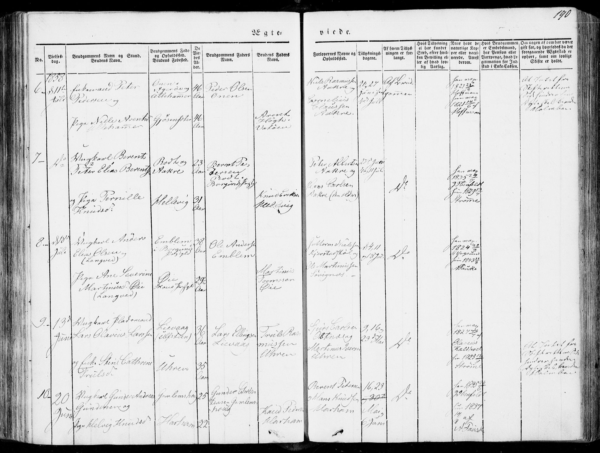 Ministerialprotokoller, klokkerbøker og fødselsregistre - Møre og Romsdal, SAT/A-1454/536/L0497: Parish register (official) no. 536A06, 1845-1865, p. 190