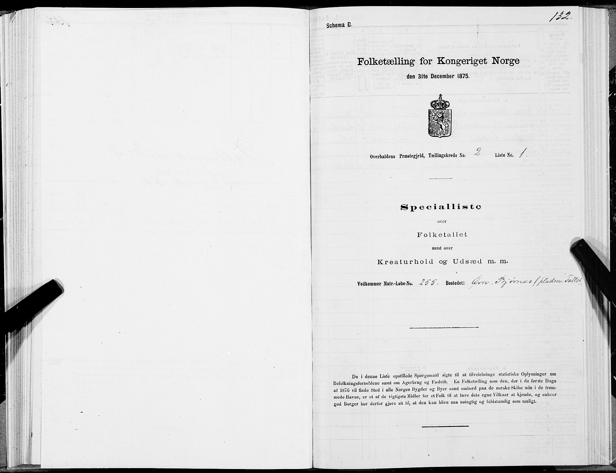 SAT, 1875 census for 1744P Overhalla, 1875, p. 1132