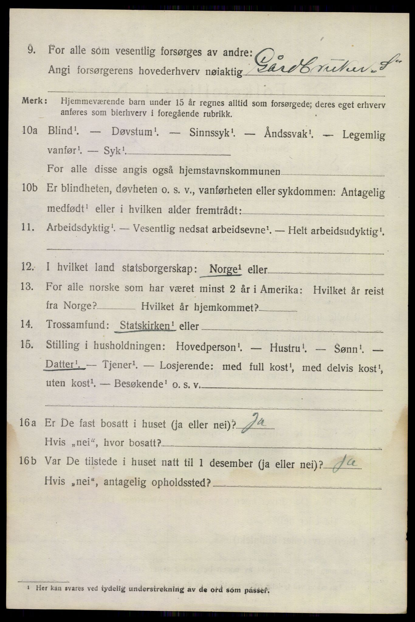 SAKO, 1920 census for Sandeherred, 1920, p. 5199
