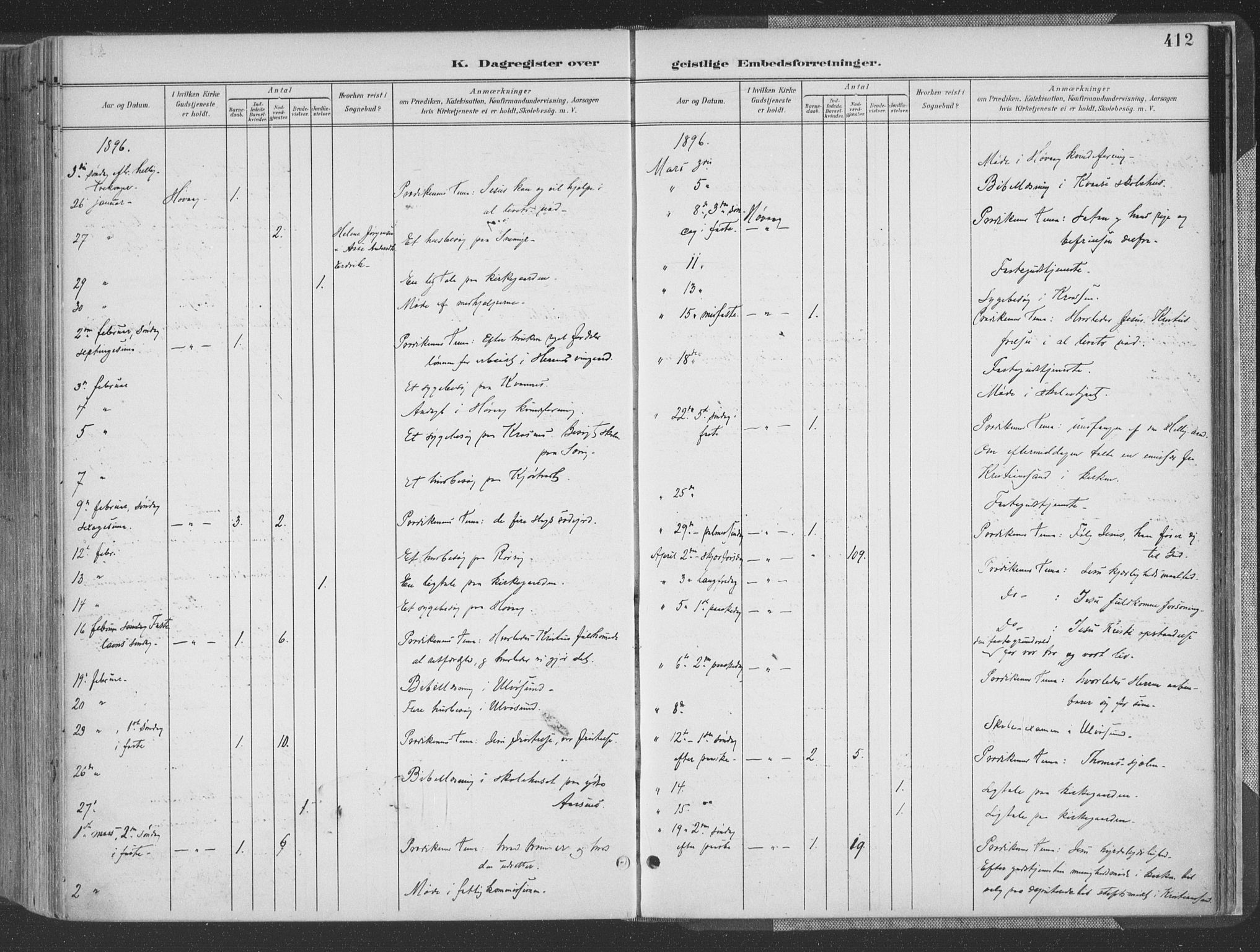 Høvåg sokneprestkontor, AV/SAK-1111-0025/F/Fa/L0006: Parish register (official) no. A 6, 1894-1923, p. 412