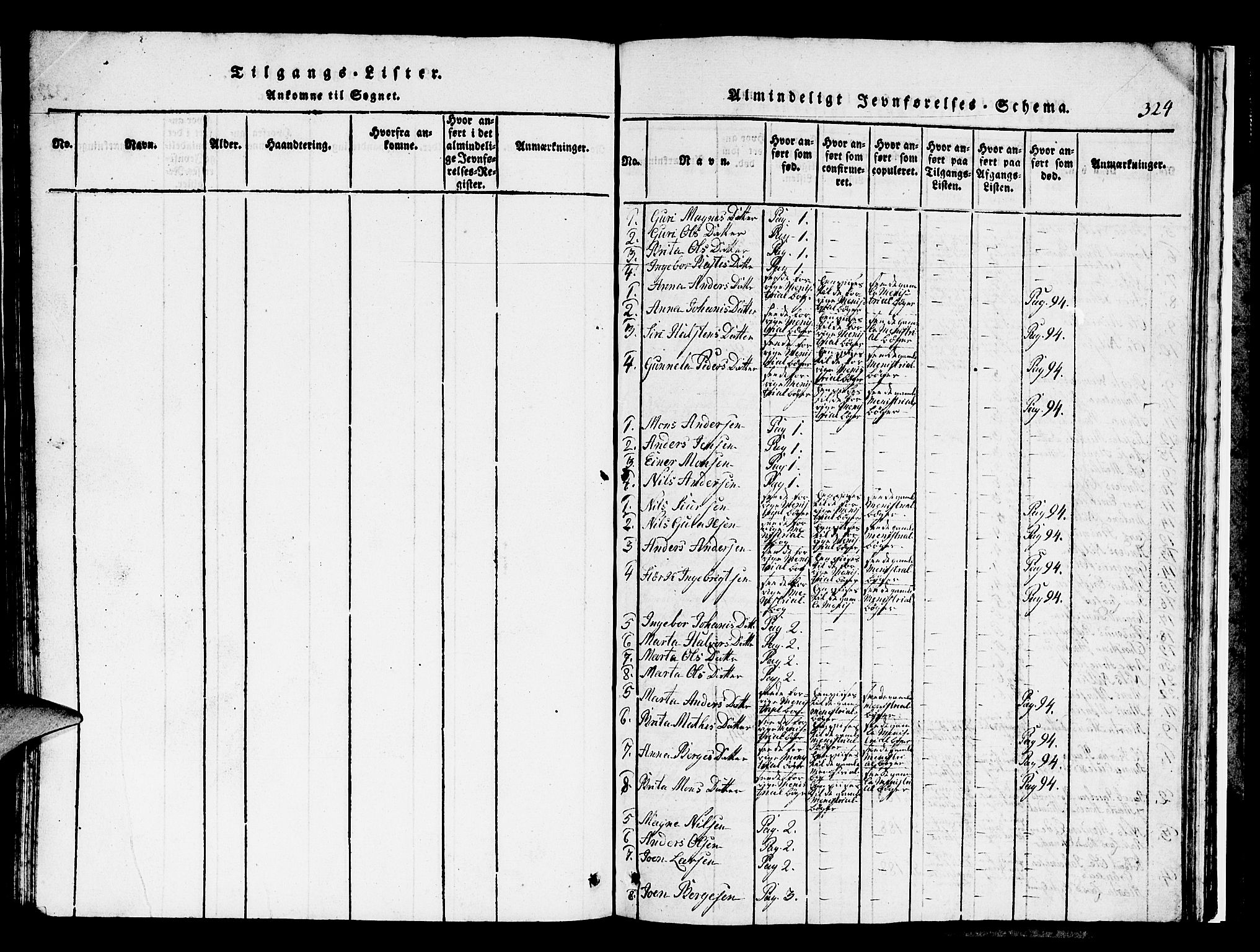 Hamre sokneprestembete, SAB/A-75501/H/Ha/Hab: Parish register (copy) no. A 1, 1816-1826, p. 324