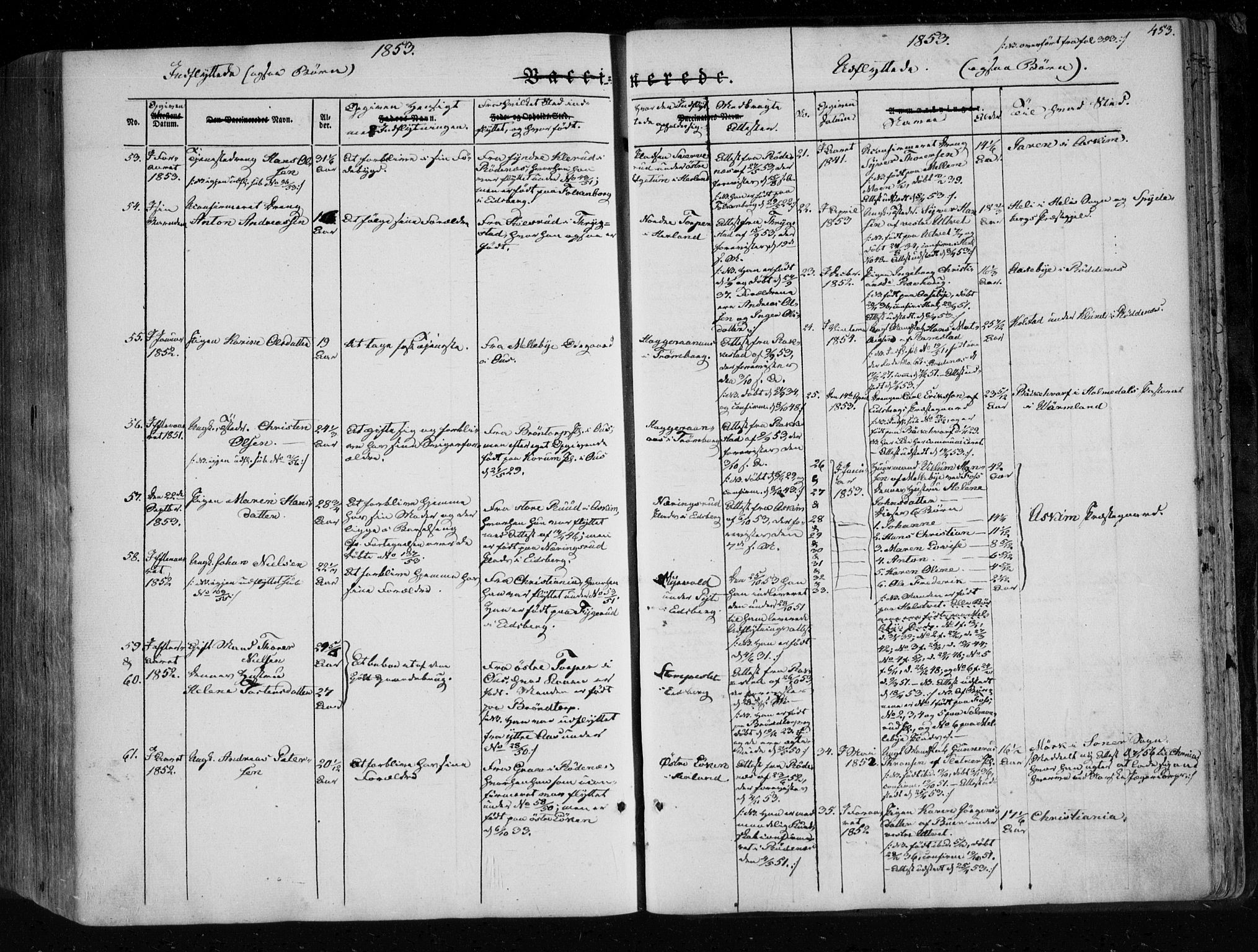 Eidsberg prestekontor Kirkebøker, SAO/A-10905/F/Fa/L0009: Parish register (official) no. I 9, 1849-1856, p. 453