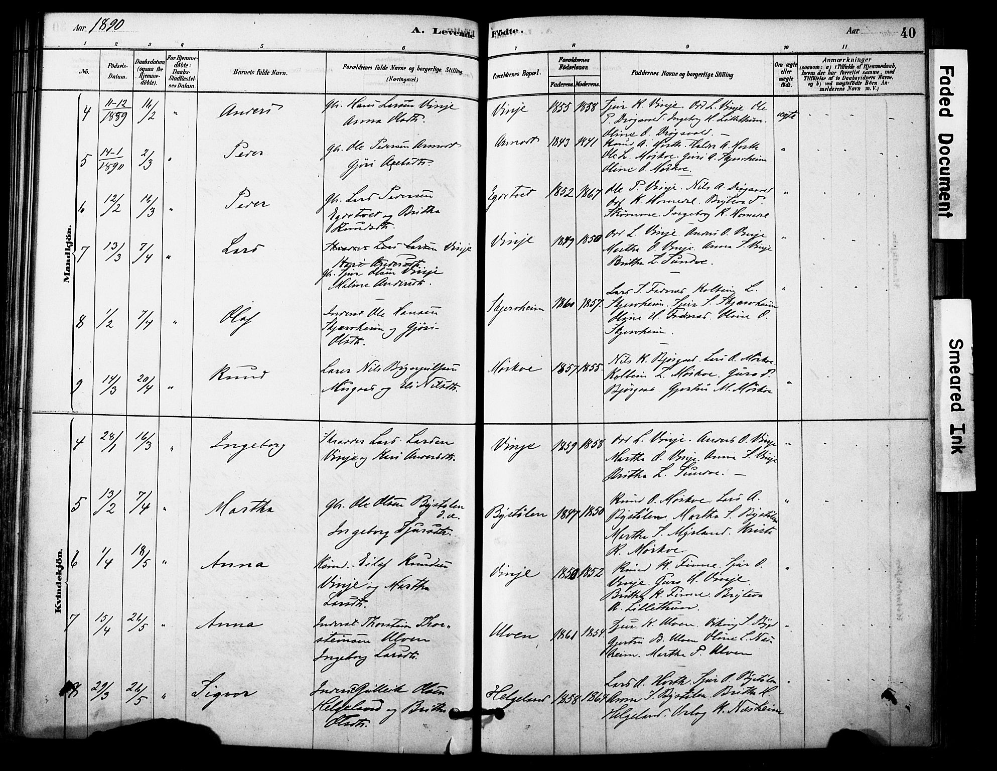 Vossestrand Sokneprestembete, AV/SAB-A-79101/H/Haa: Parish register (official) no. C 1, 1878-1903, p. 40