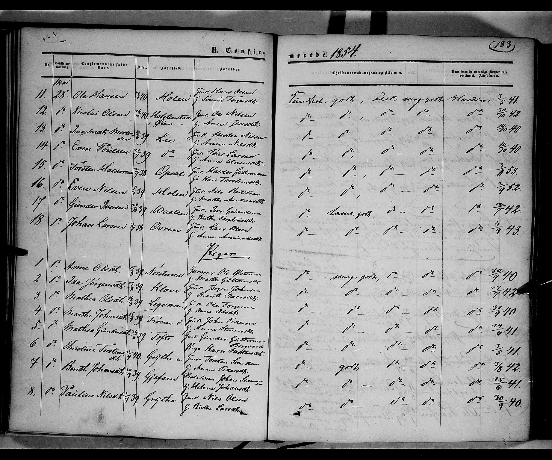 Gausdal prestekontor, AV/SAH-PREST-090/H/Ha/Haa/L0008: Parish register (official) no. 8, 1850-1861, p. 183