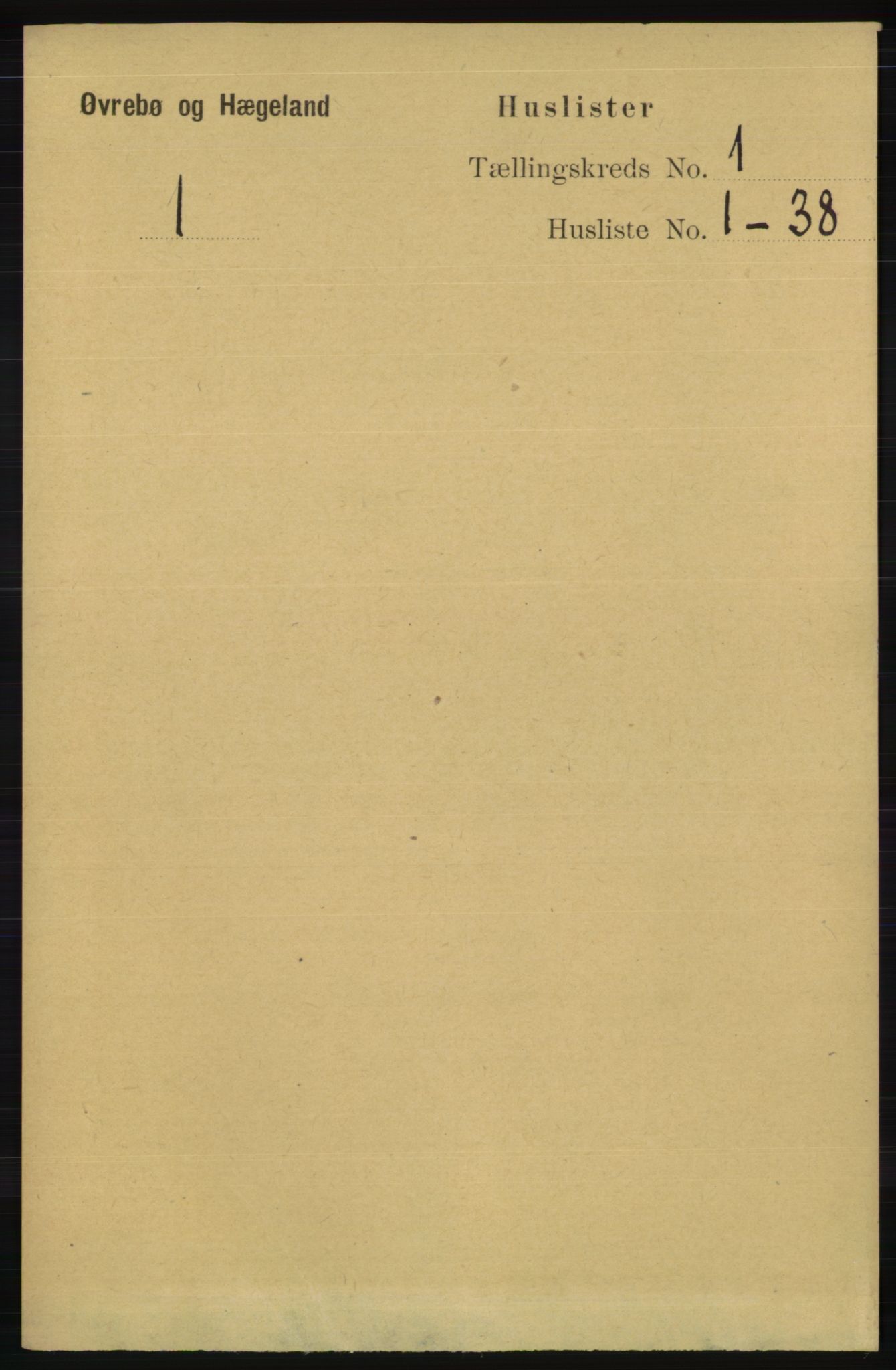 RA, 1891 census for 1016 Øvrebø og Hægeland, 1891, p. 27