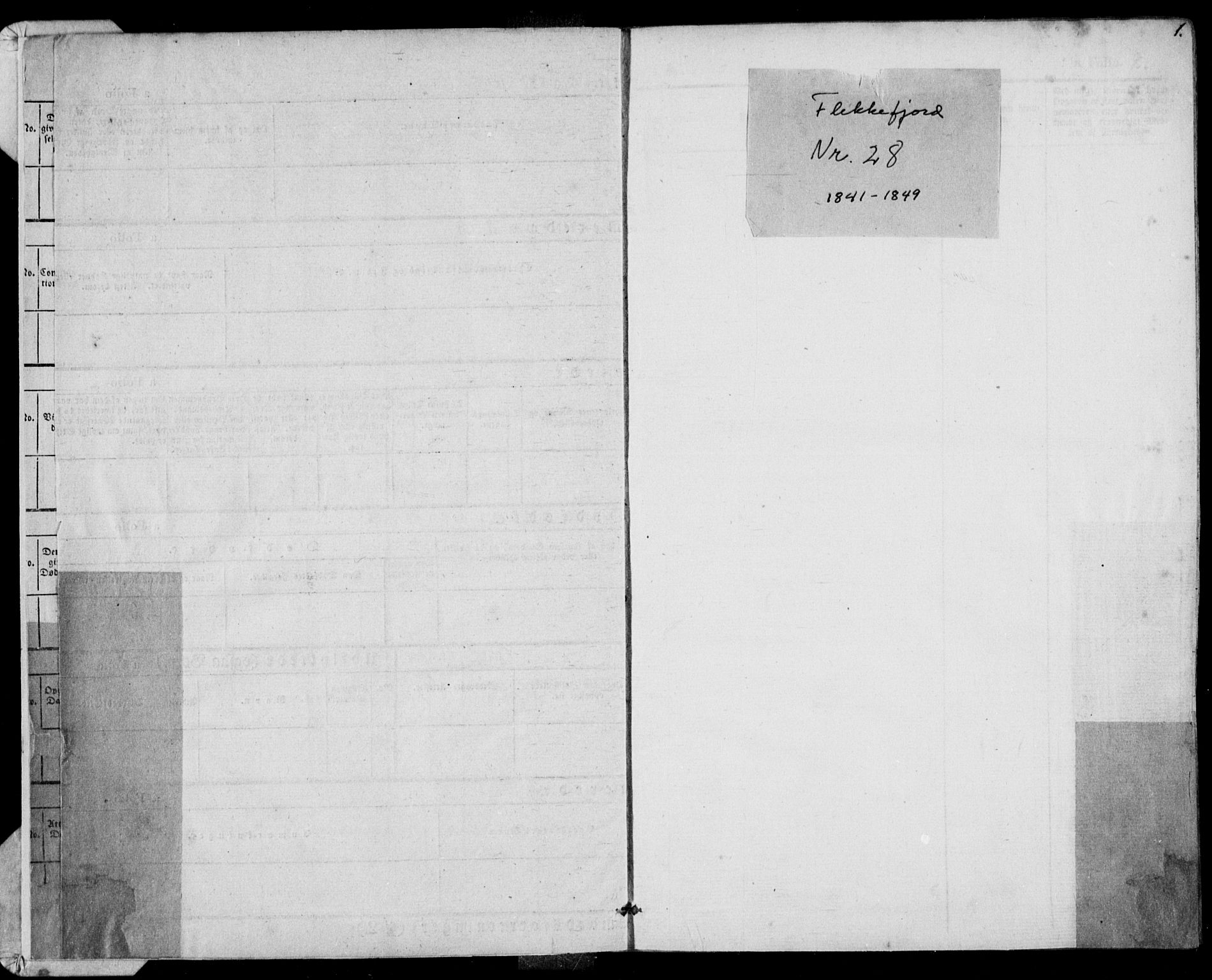 Flekkefjord sokneprestkontor, SAK/1111-0012/F/Fa/Fac/L0004: Parish register (official) no. A 4, 1841-1849, p. 1