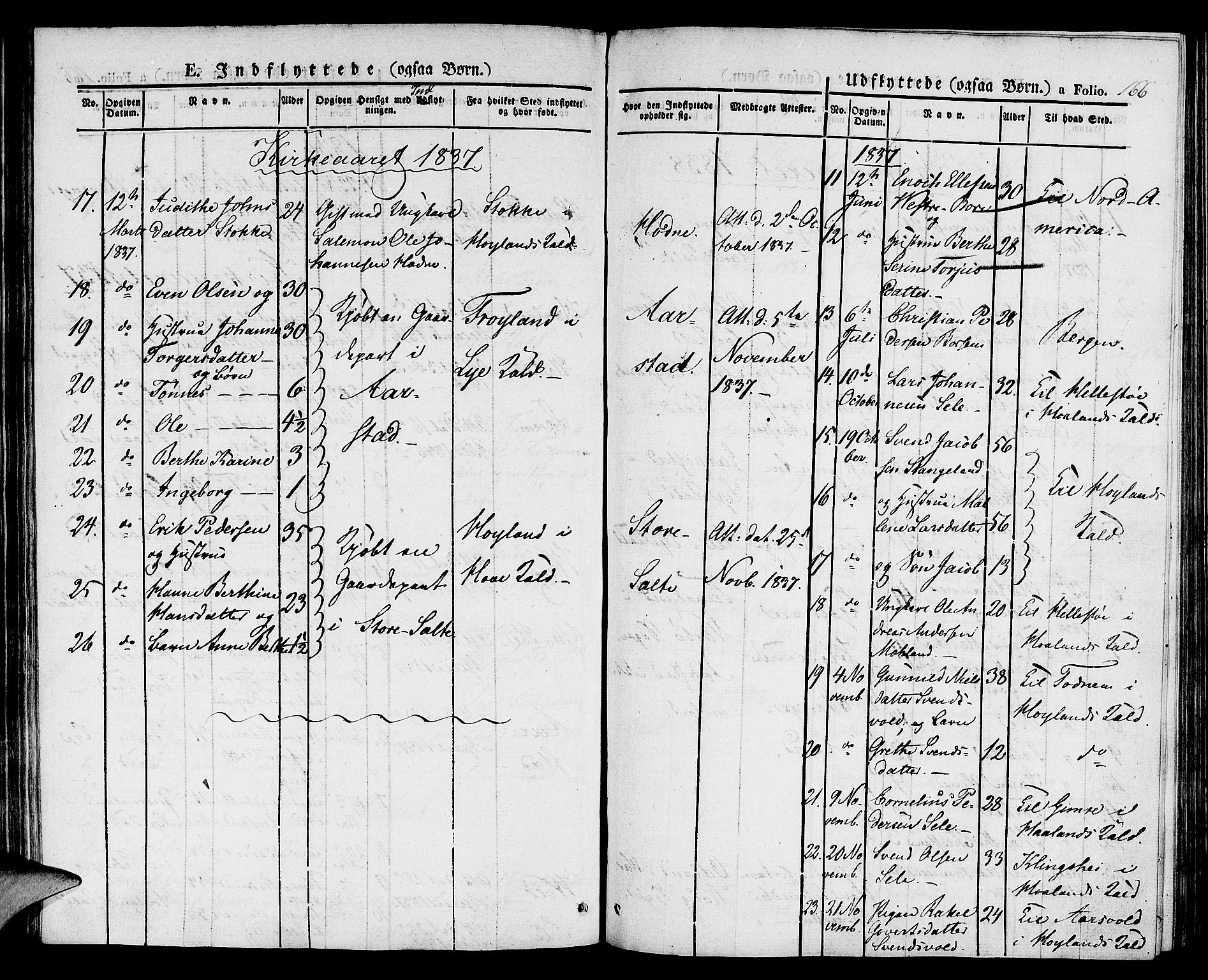 Klepp sokneprestkontor, SAST/A-101803/001/3/30BA/L0003: Parish register (official) no. A 3, 1833-1842, p. 166