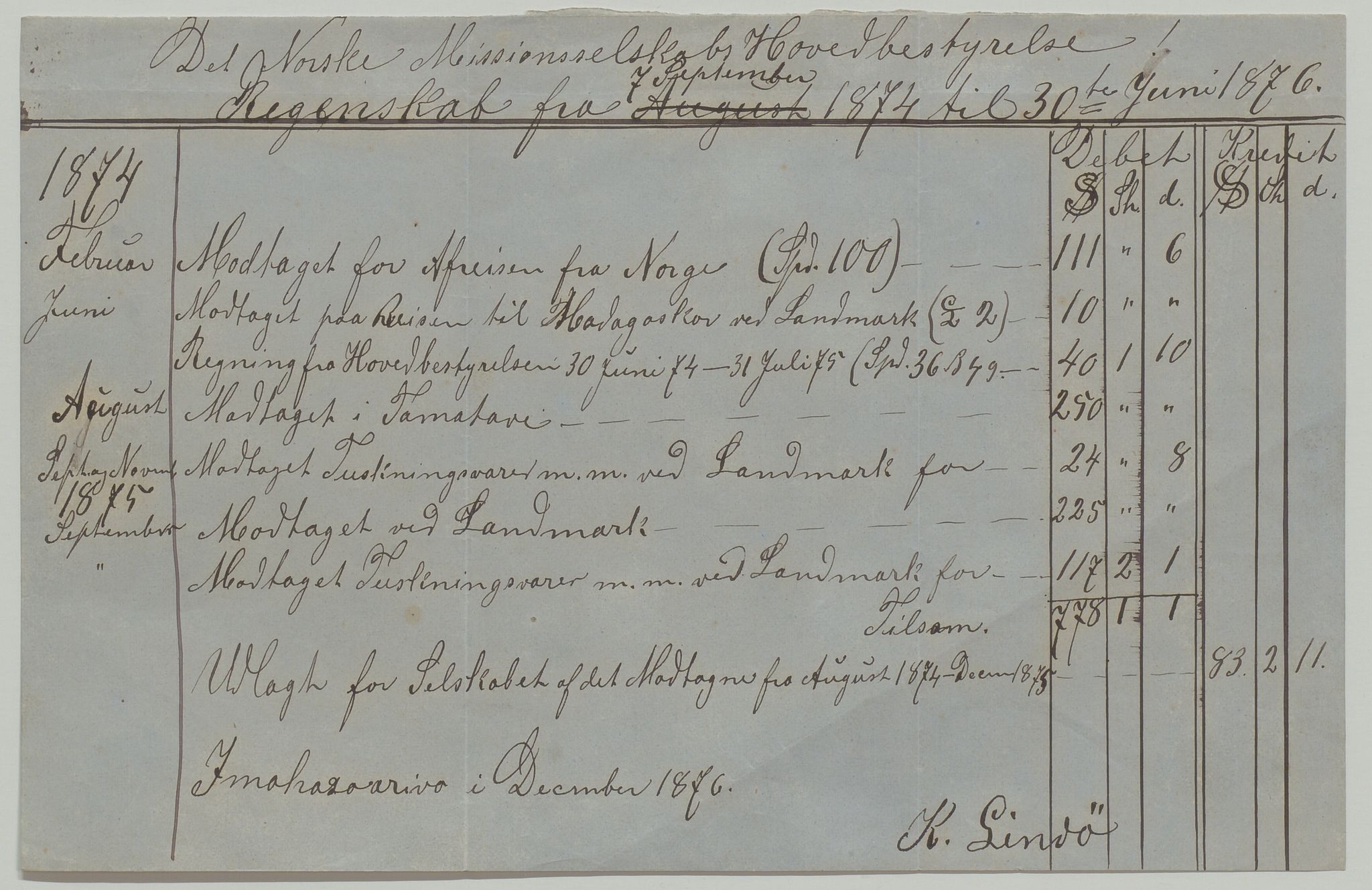 Det Norske Misjonsselskap - hovedadministrasjonen, VID/MA-A-1045/D/Da/Daa/L0035/0001: Konferansereferat og årsberetninger / Konferansereferat fra Madagaskar Innland., 1876