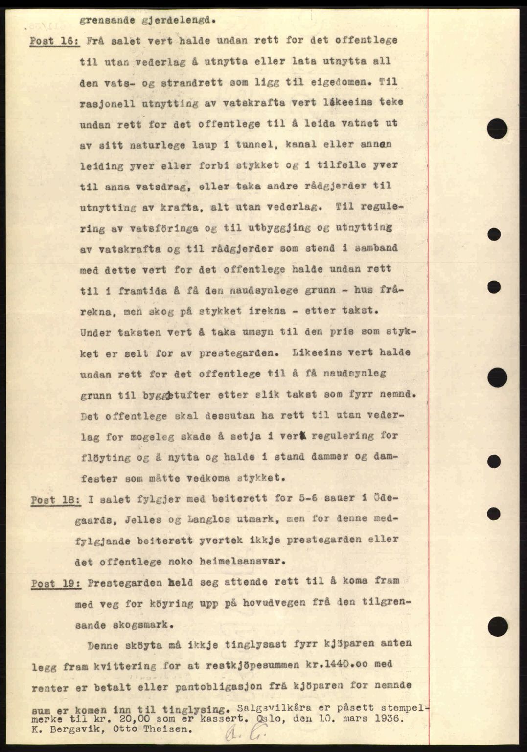 Nordre Sunnmøre sorenskriveri, AV/SAT-A-0006/1/2/2C/2Ca: Mortgage book no. A1, 1936-1936, Diary no: : 611/1936