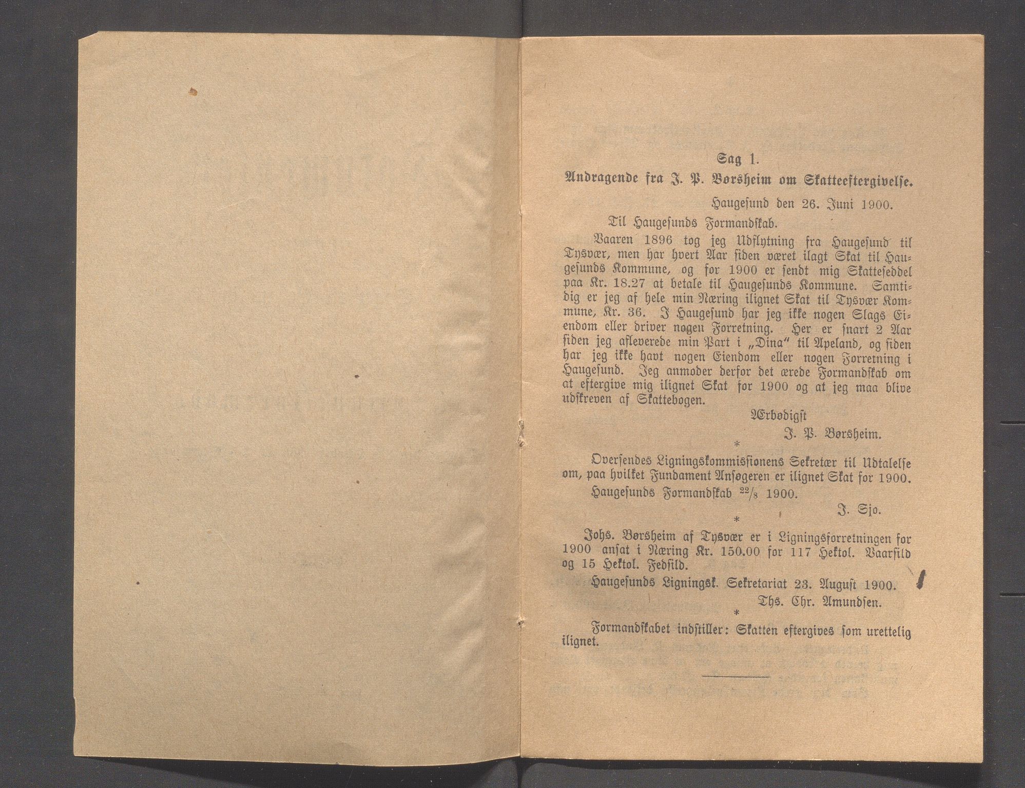 Haugesund kommune - Formannskapet og Bystyret, IKAR/A-740/A/Abb/L0001: Bystyreforhandlinger, 1889-1907, p. 276