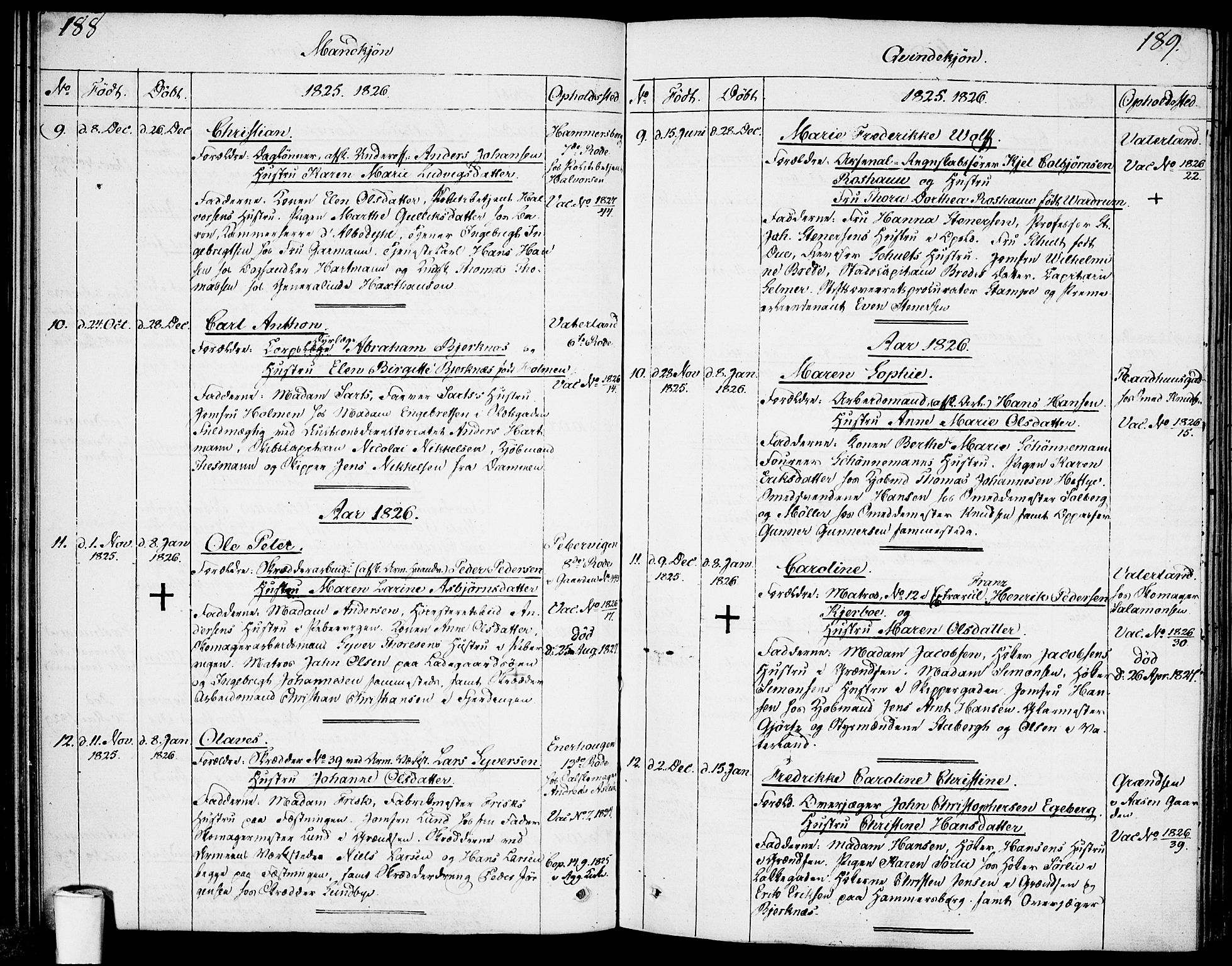 Garnisonsmenigheten Kirkebøker, AV/SAO-A-10846/F/Fa/L0004: Parish register (official) no. 4, 1820-1828, p. 188-189