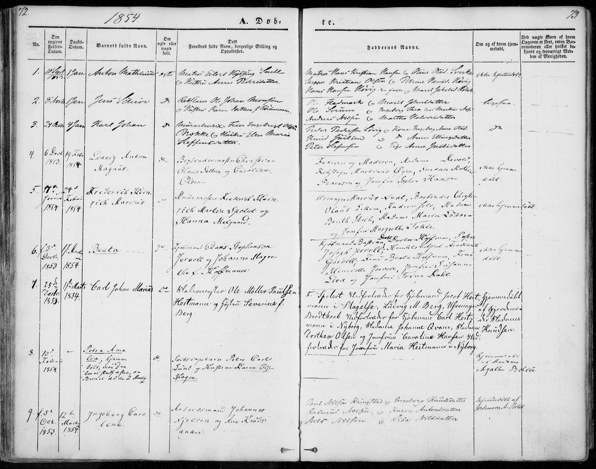 Ministerialprotokoller, klokkerbøker og fødselsregistre - Møre og Romsdal, SAT/A-1454/558/L0689: Parish register (official) no. 558A03, 1843-1872, p. 72-73