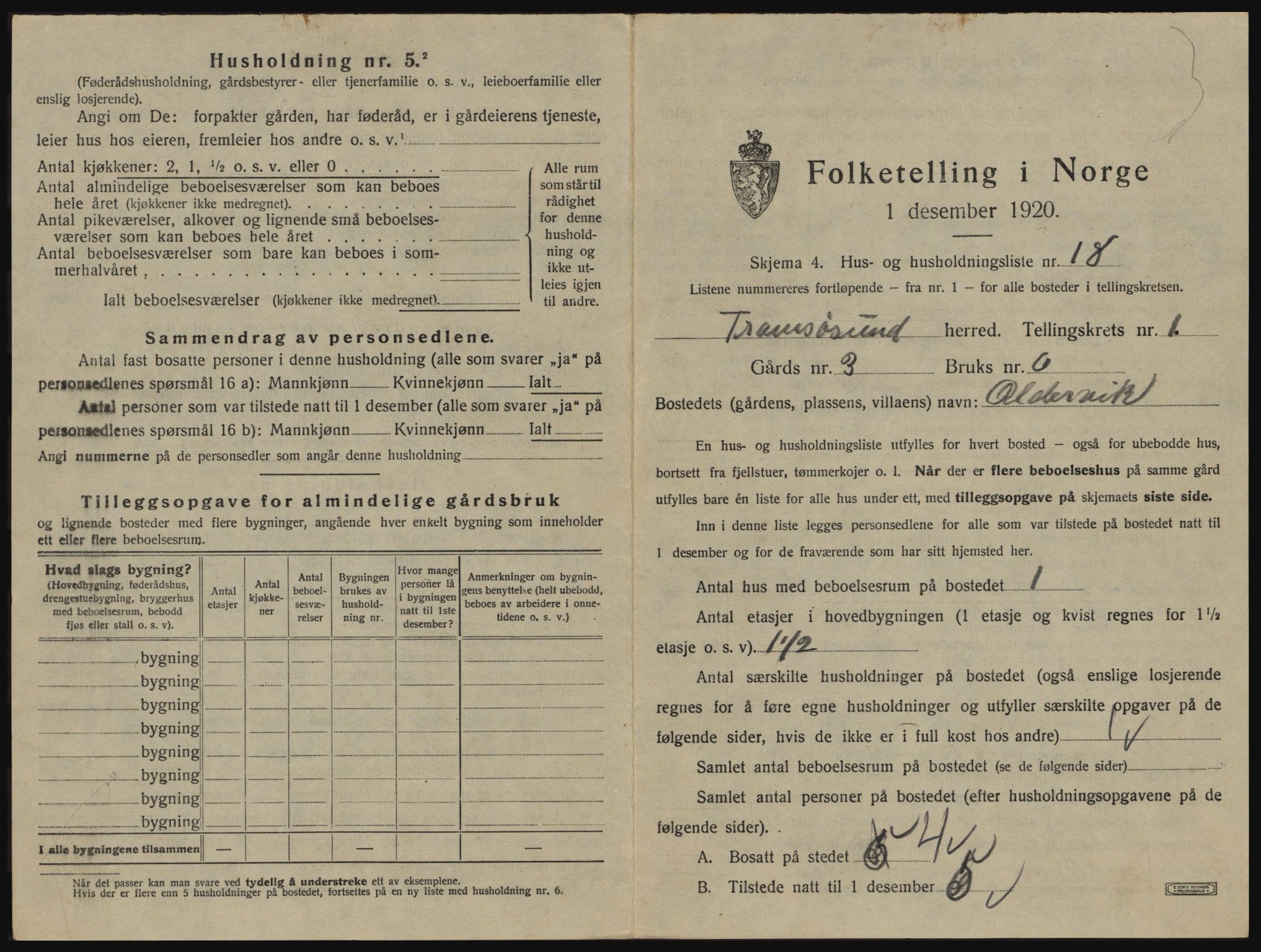 SATØ, 1920 census for Tromsøysund, 1920, p. 138