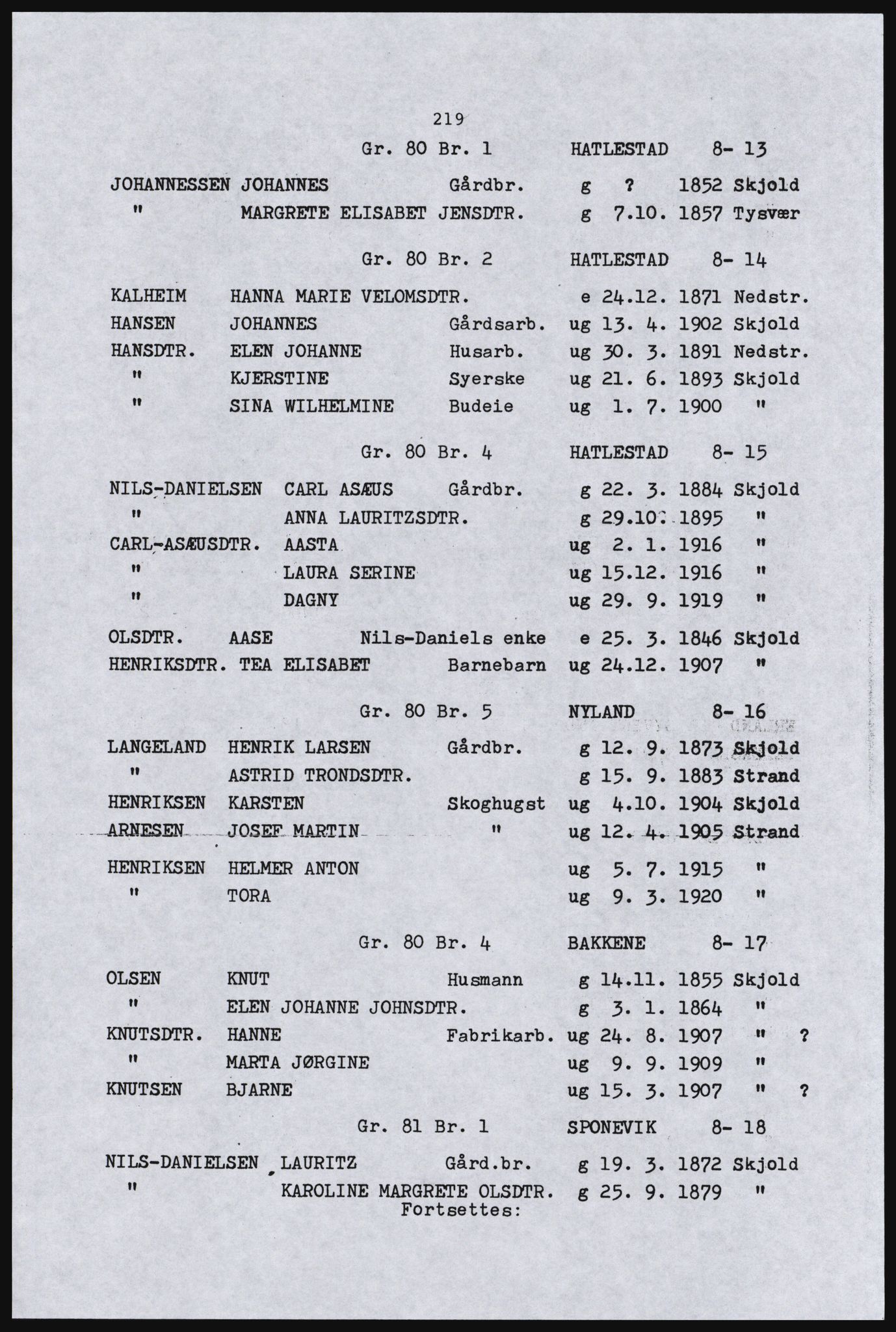 SAST, Copy of 1920 census for the Northern Rogaland, 1920, p. 235