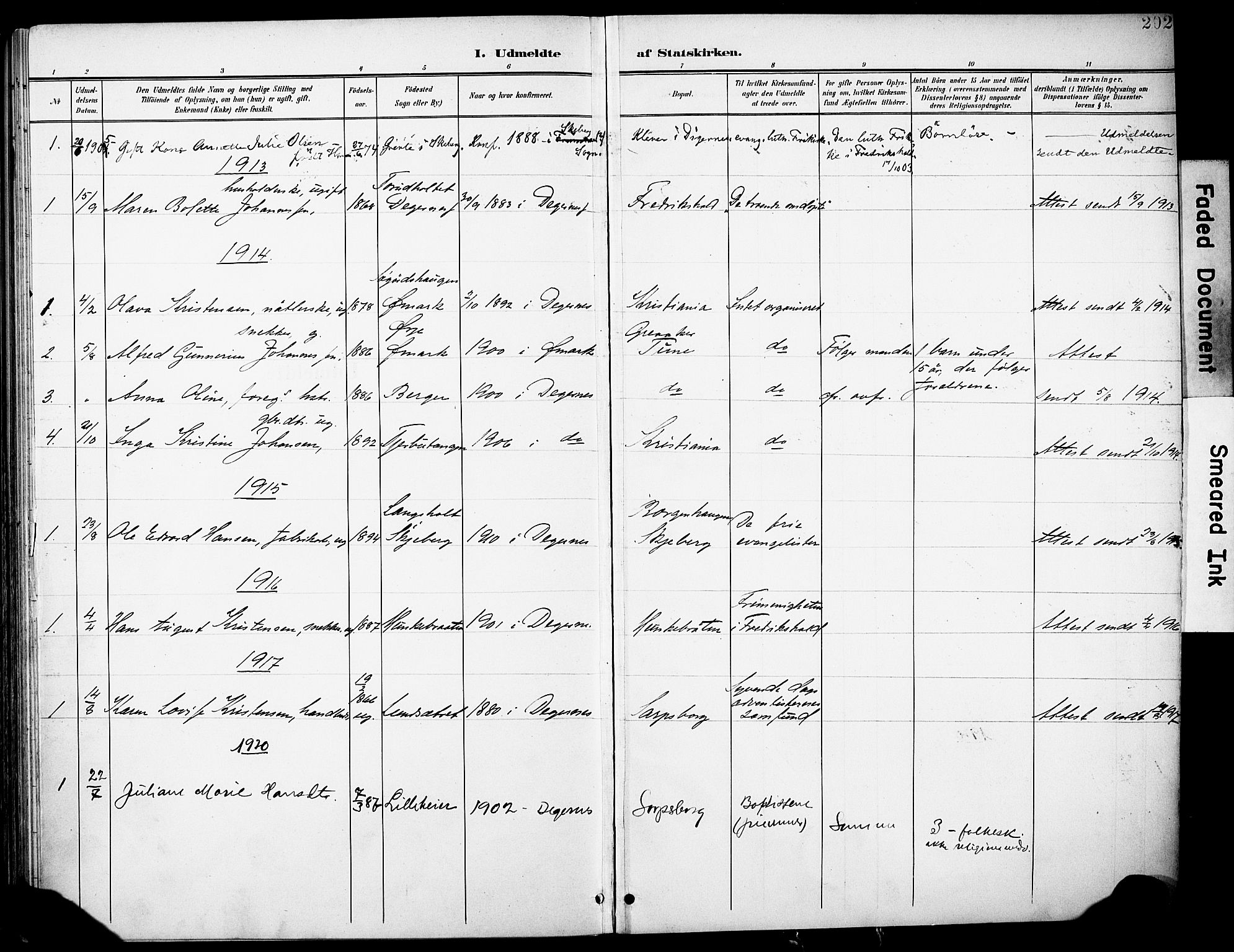 Rakkestad prestekontor Kirkebøker, AV/SAO-A-2008/F/Fb/L0002: Parish register (official) no. II 2, 1900-1920, p. 202