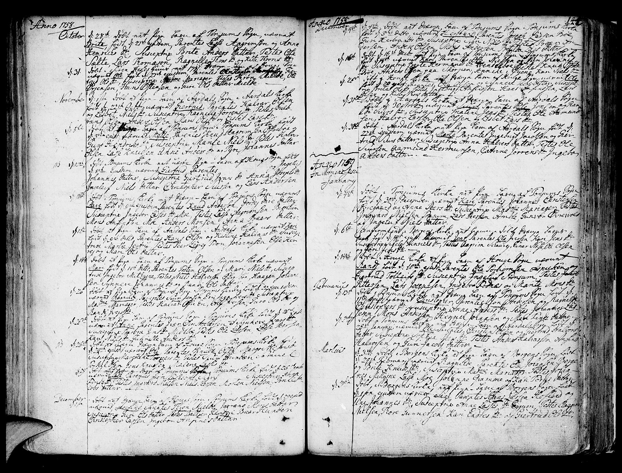 Lærdal sokneprestembete, SAB/A-81201: Parish register (official) no. A 2, 1752-1782, p. 144