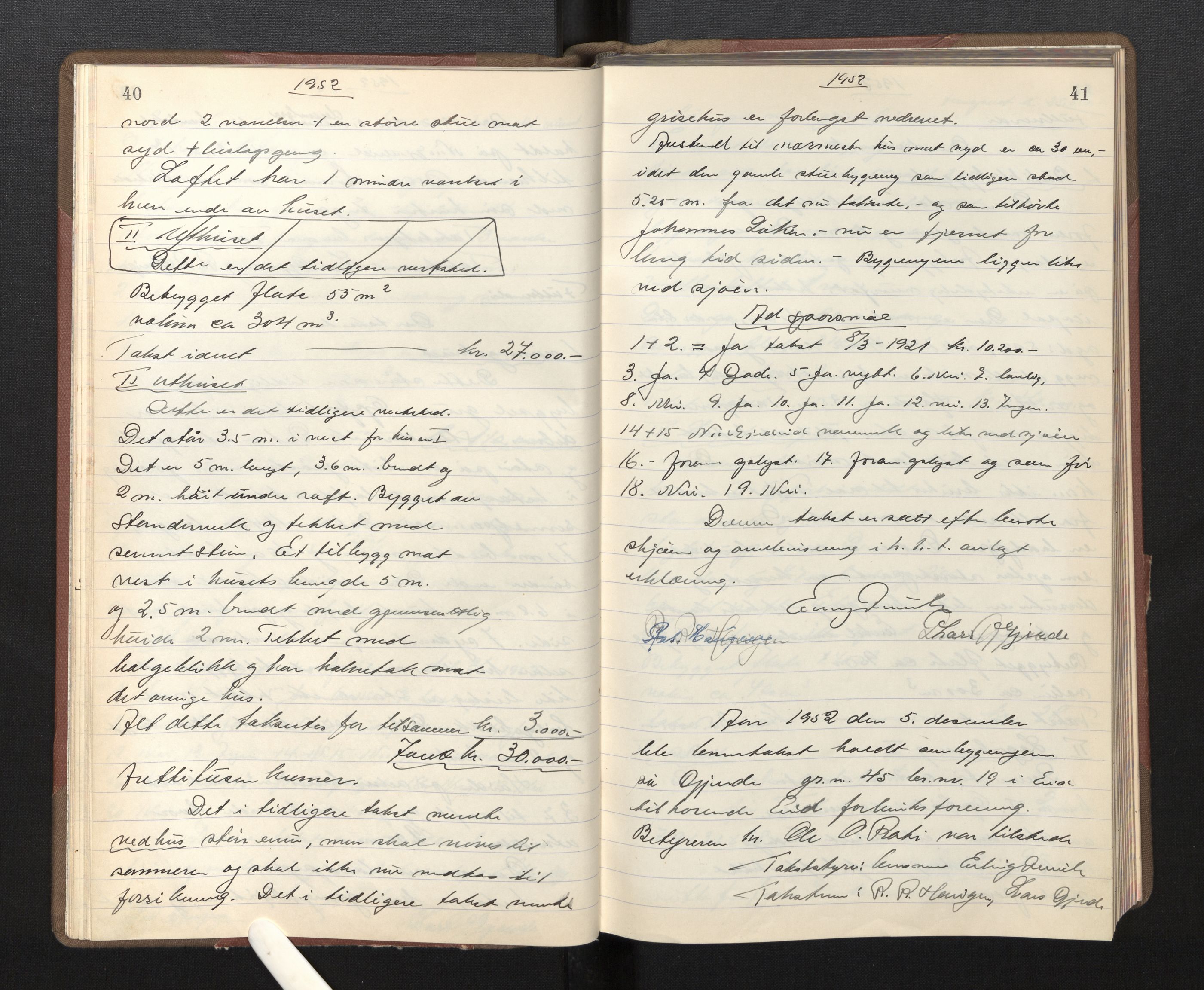 Lensmannen i Eid, AV/SAB-A-27001/0012/L0006: Branntakstprotokoll, 1952, p. 40-41