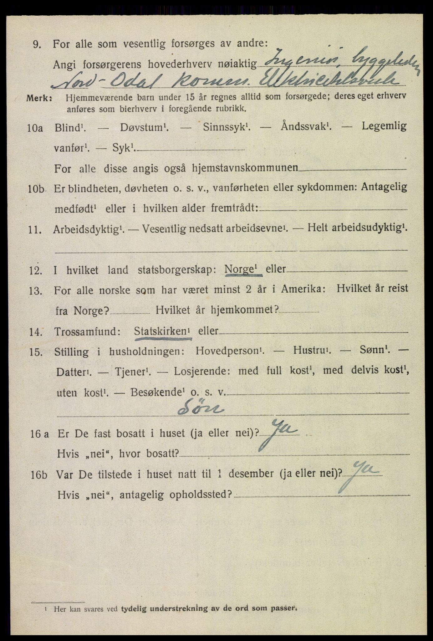 SAH, 1920 census for Nord-Odal, 1920, p. 6566