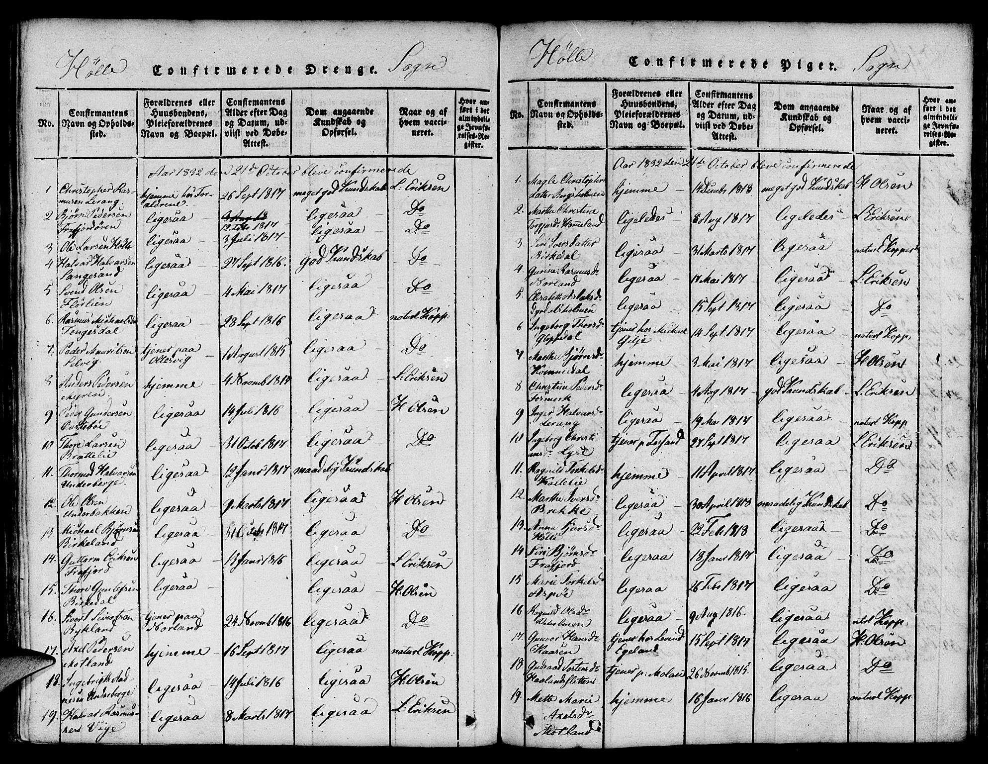 Strand sokneprestkontor, AV/SAST-A-101828/H/Ha/Haa/L0004: Parish register (official) no. A 4 /2, 1816-1833