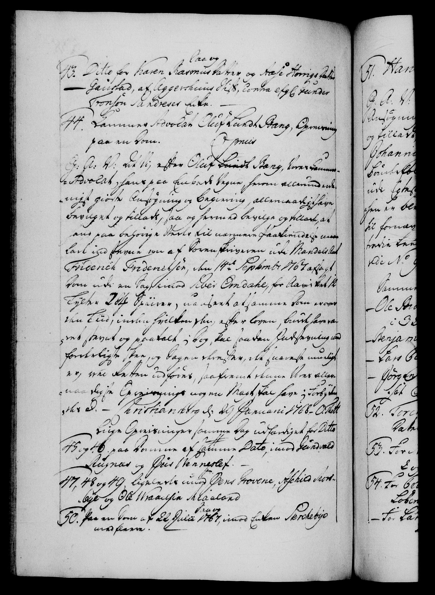 Danske Kanselli 1572-1799, AV/RA-EA-3023/F/Fc/Fca/Fcaa/L0043: Norske registre, 1766-1768, p. 538b