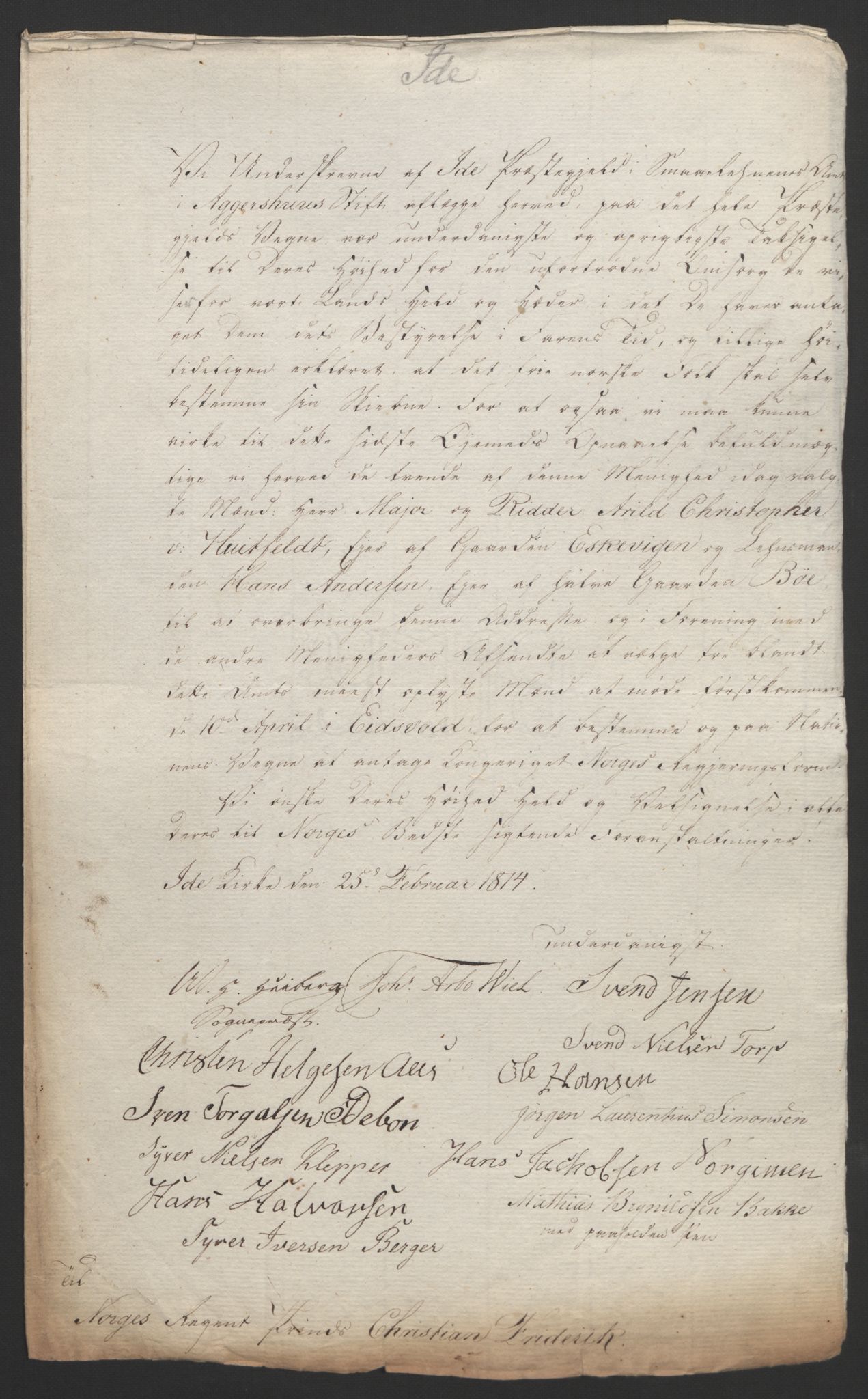Statsrådssekretariatet, RA/S-1001/D/Db/L0007: Fullmakter for Eidsvollsrepresentantene i 1814. , 1814, p. 152