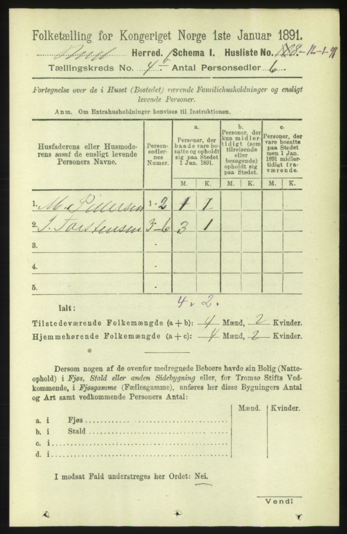 RA, 1891 census for 1549 Bud, 1891, p. 2782