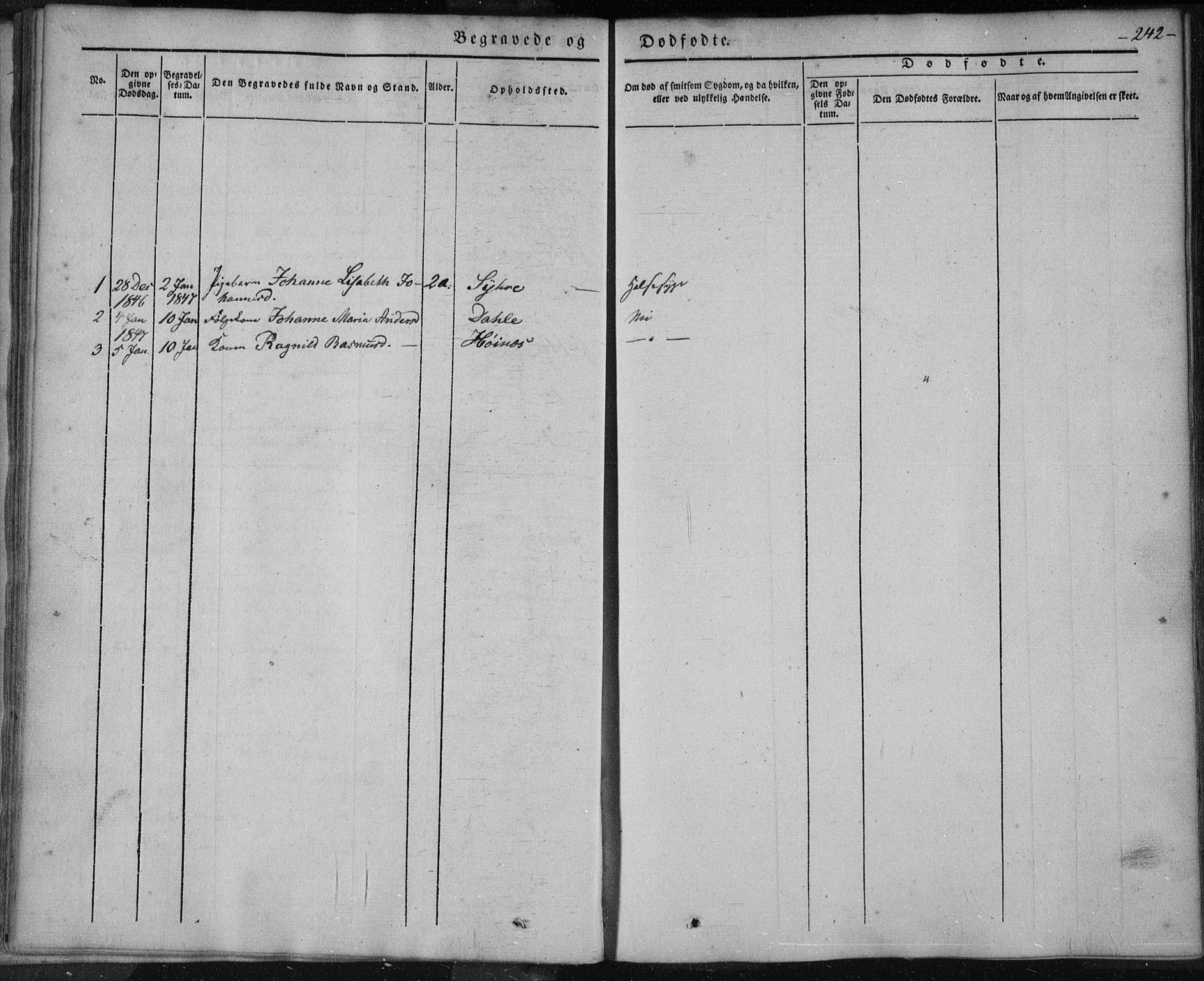 Skudenes sokneprestkontor, SAST/A -101849/H/Ha/Haa/L0003: Parish register (official) no. A 2.2, 1841-1846, p. 242