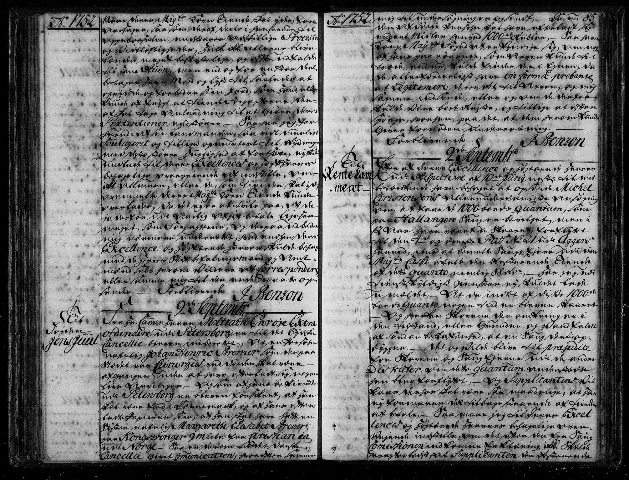 Stattholderembetet 1572-1771, AV/RA-EA-2870/Bf/L0001: Stattholderprotokoll (allmenn kopibok), 1751-1753, p. 84b-85a