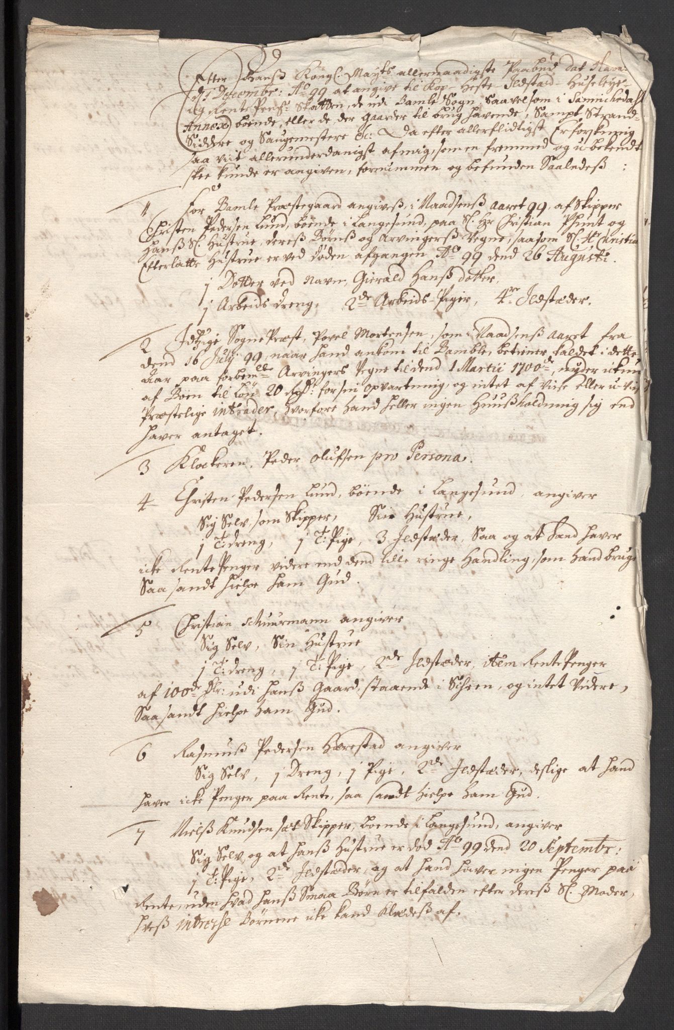 Rentekammeret inntil 1814, Reviderte regnskaper, Fogderegnskap, AV/RA-EA-4092/R36/L2104: Fogderegnskap Øvre og Nedre Telemark og Bamble, 1700, p. 435