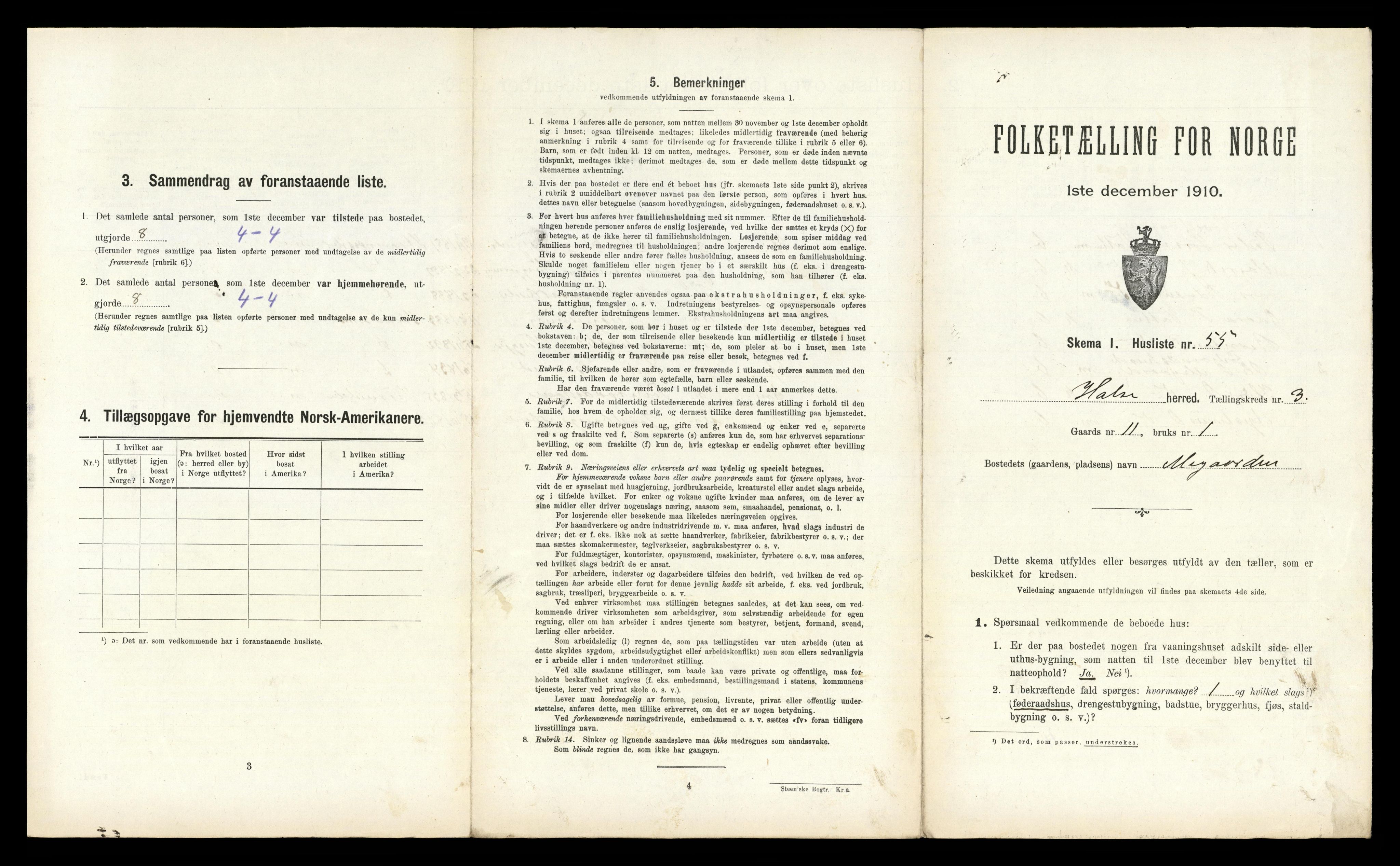 RA, 1910 census for Halsa, 1910, p. 267