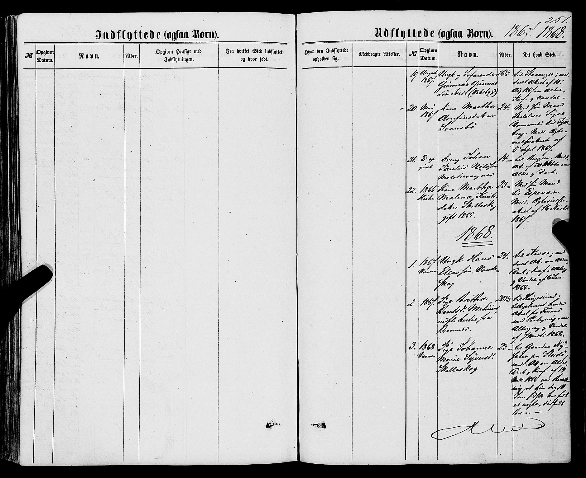 Sveio Sokneprestembete, SAB/A-78501/H/Haa: Parish register (official) no. A 1, 1861-1877, p. 251