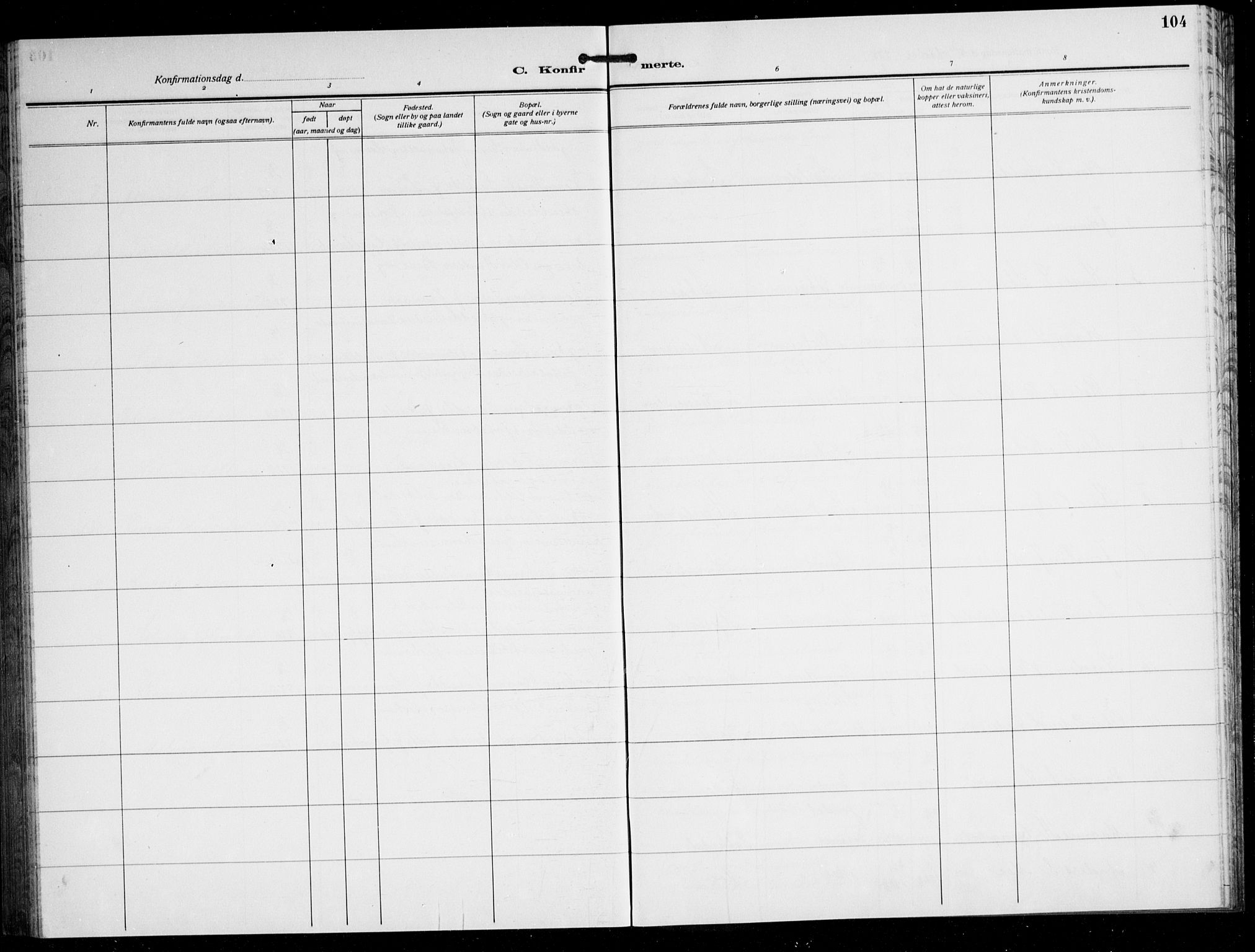 Ulvik sokneprestembete, SAB/A-78801/H/Hab: Parish register (copy) no. B 5, 1924-1942, p. 104