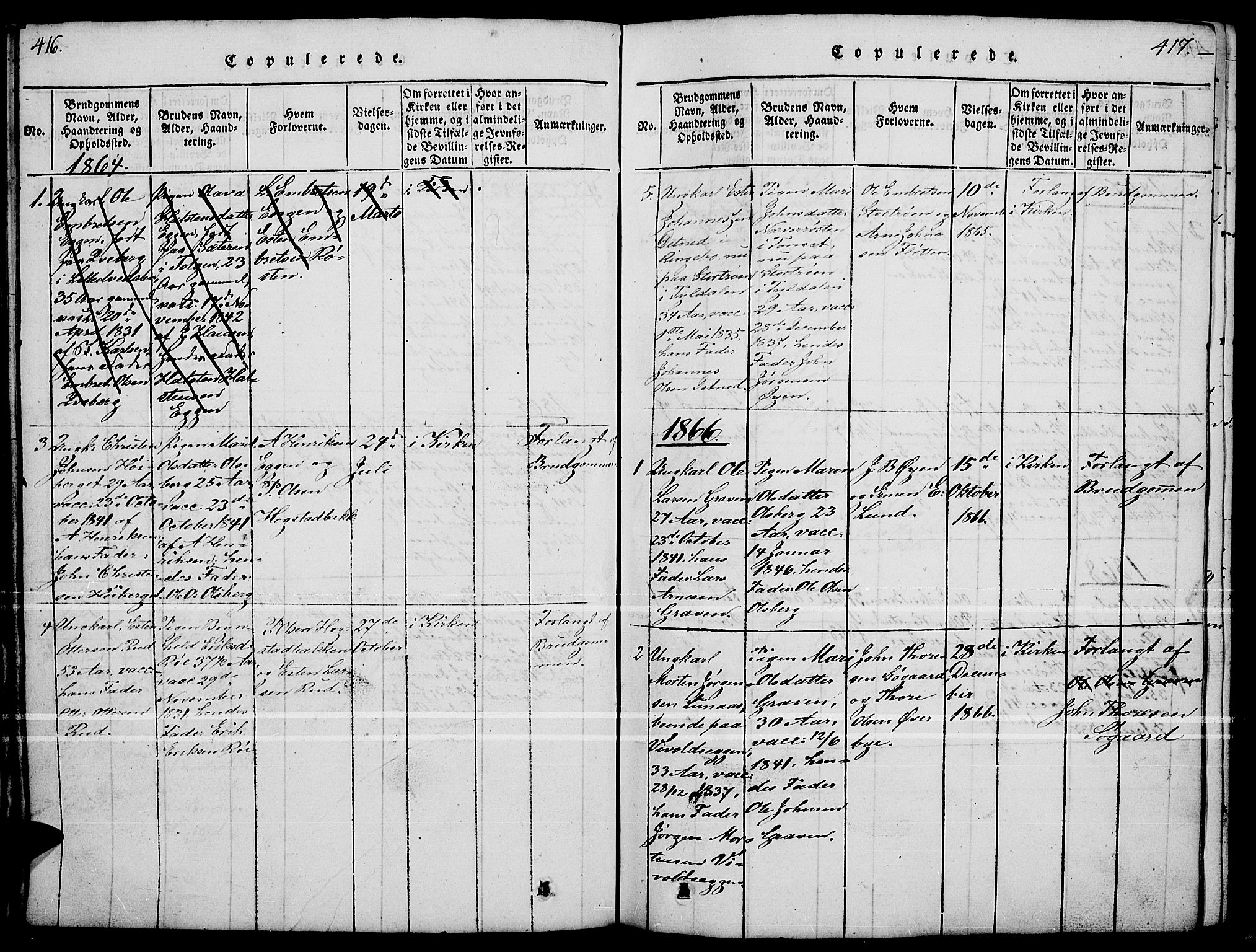 Tynset prestekontor, SAH/PREST-058/H/Ha/Hab/L0004: Parish register (copy) no. 4, 1814-1879, p. 416-417