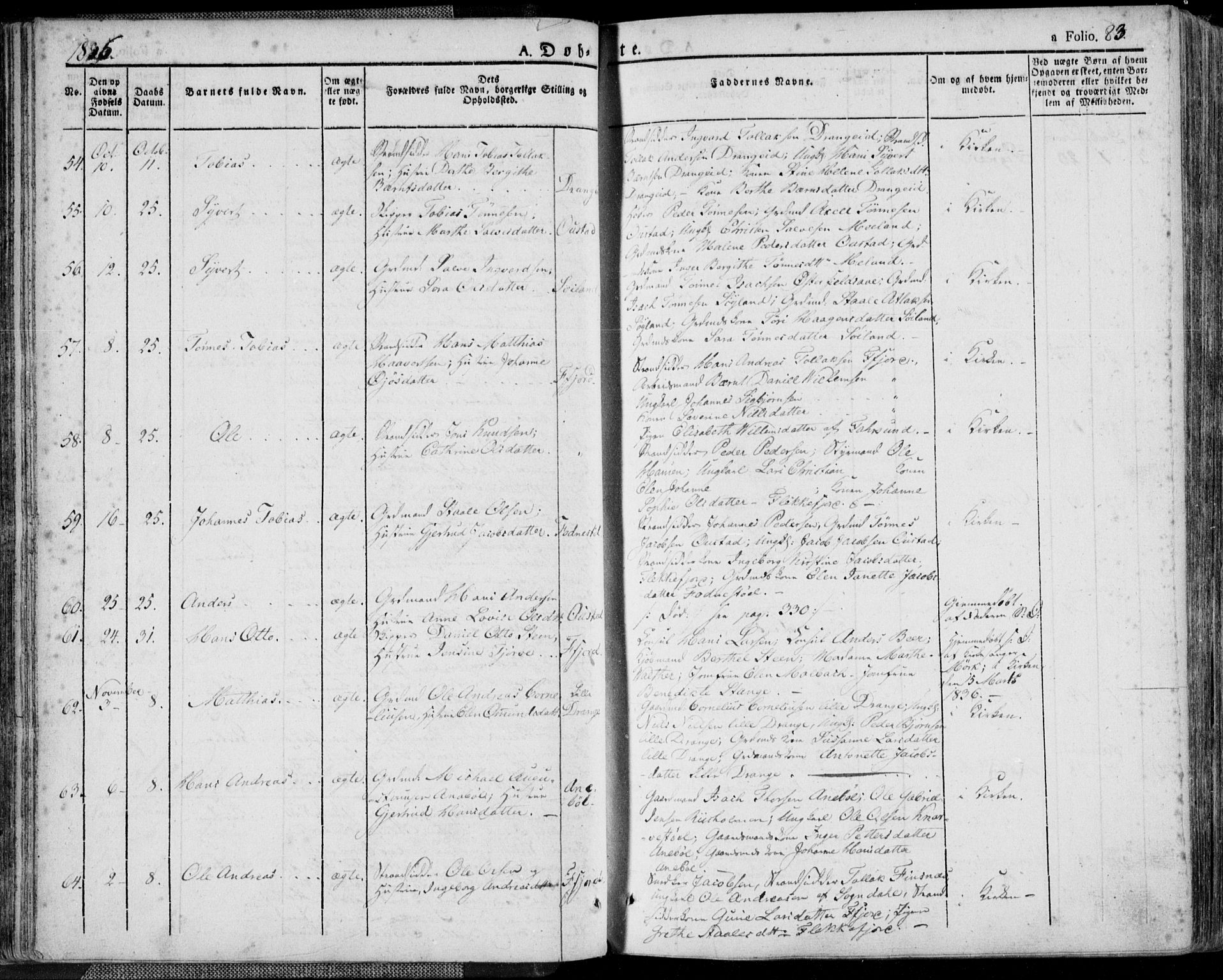 Flekkefjord sokneprestkontor, AV/SAK-1111-0012/F/Fa/Fac/L0003: Parish register (official) no. A 3, 1826-1841, p. 83