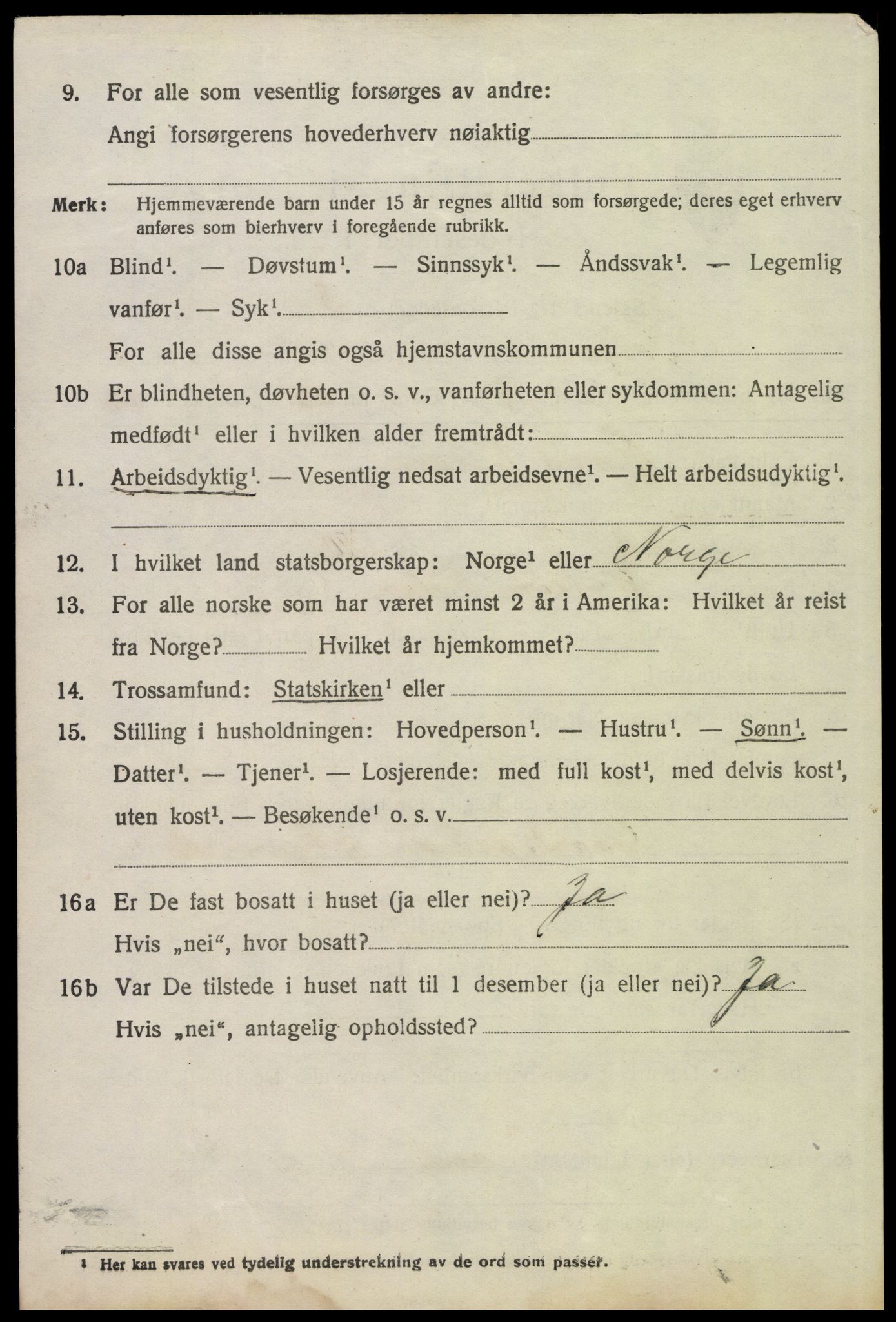 SAH, 1920 census for Tolga, 1920, p. 3260