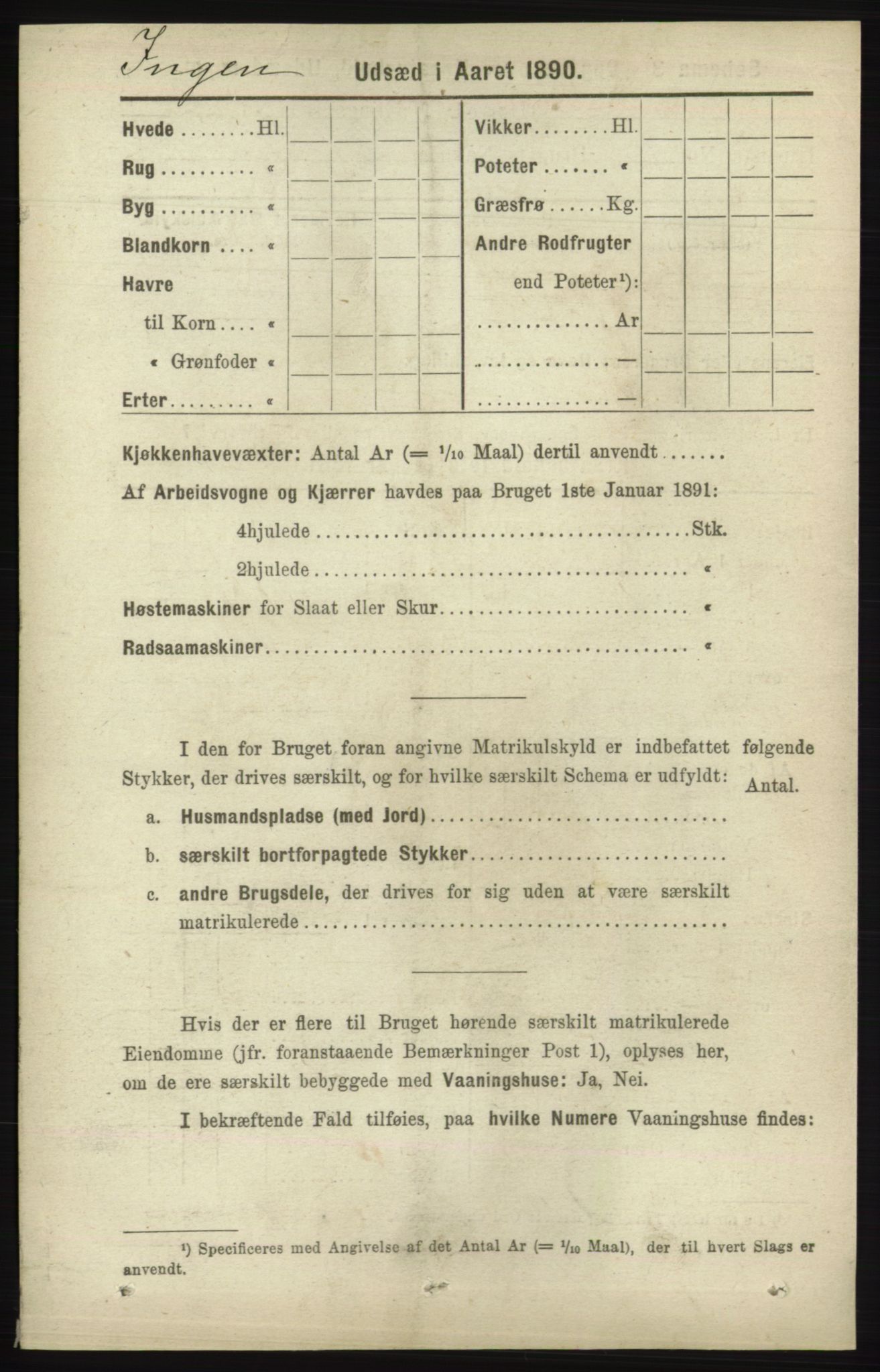 RA, 1891 census for 1041 Vanse, 1891, p. 10096