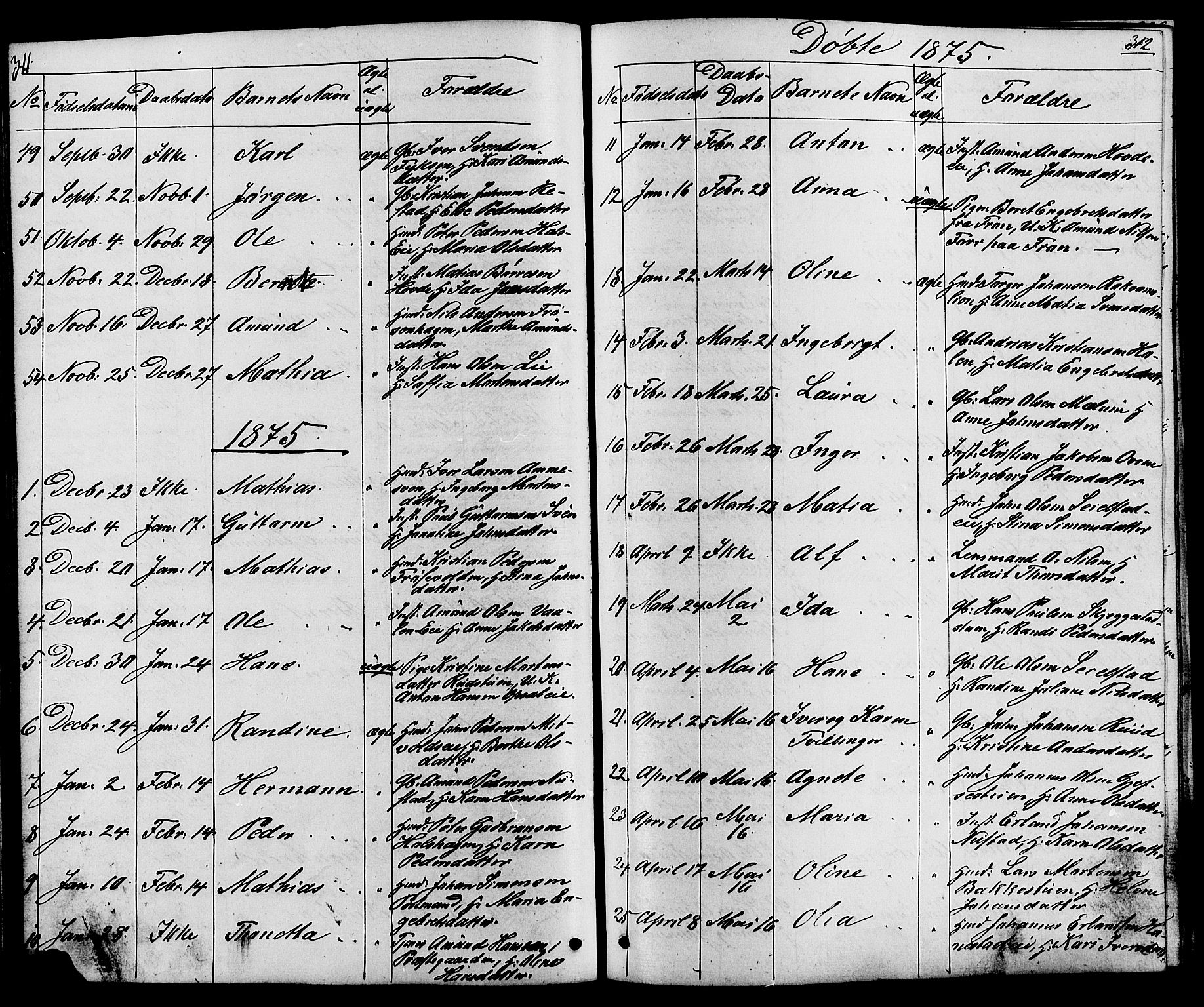 Østre Gausdal prestekontor, SAH/PREST-092/H/Ha/Hab/L0001: Parish register (copy) no. 1, 1863-1893, p. 311-312