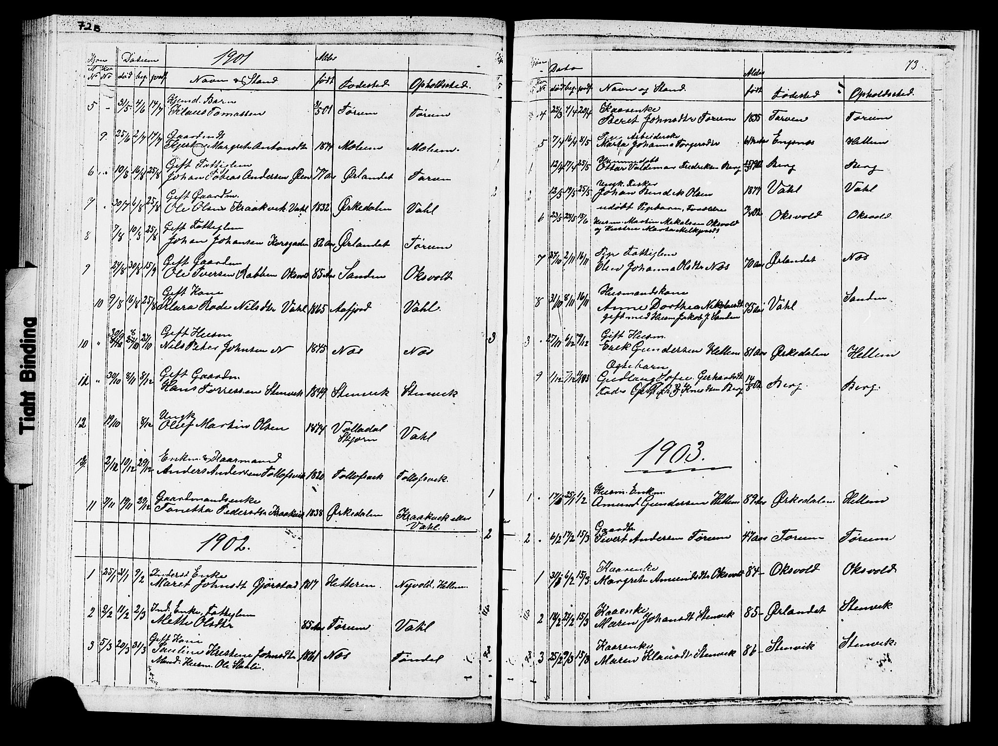 Ministerialprotokoller, klokkerbøker og fødselsregistre - Sør-Trøndelag, SAT/A-1456/652/L0653: Parish register (copy) no. 652C01, 1866-1910, p. 73