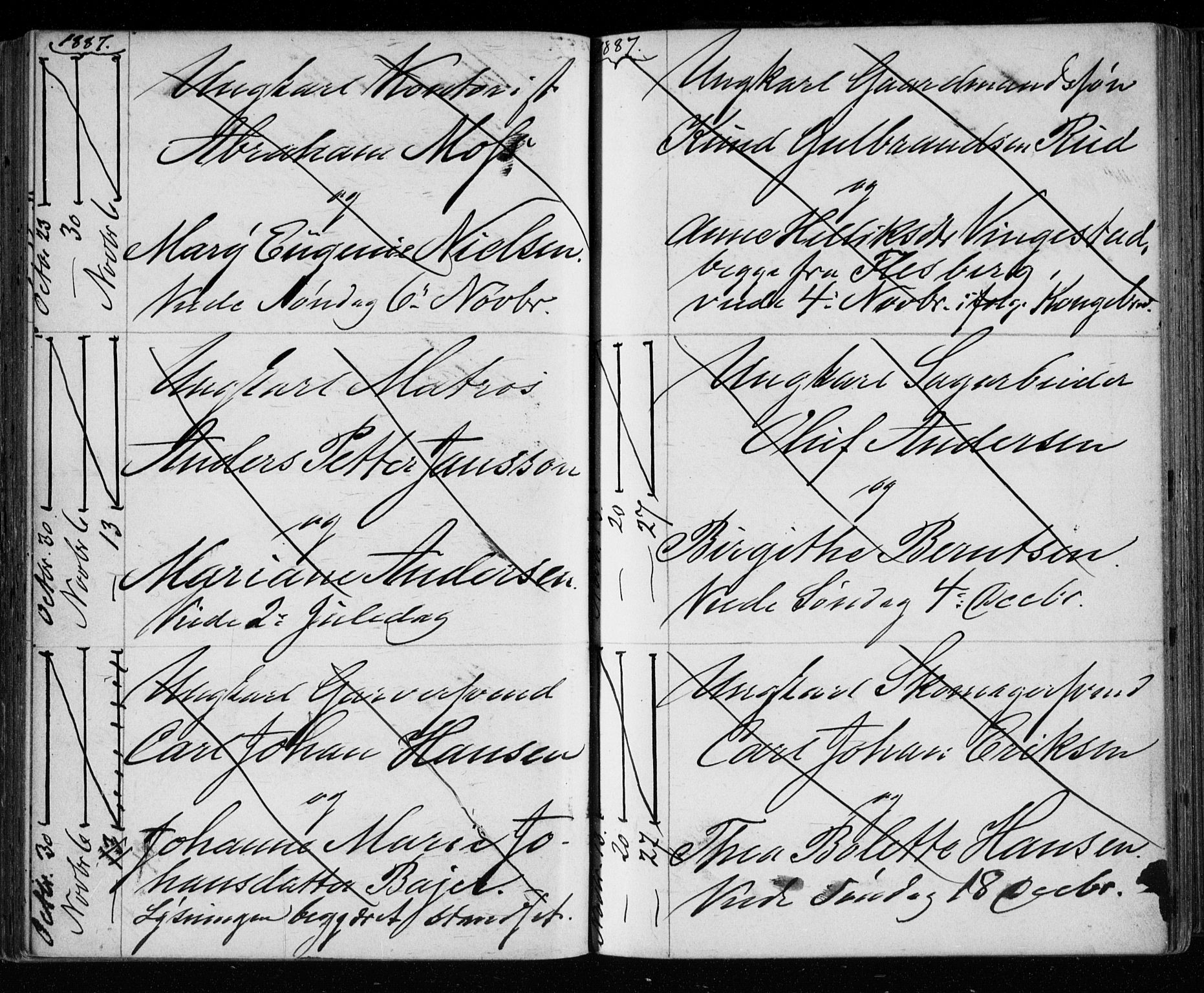 Bragernes kirkebøker, AV/SAKO-A-6/H/Ha/L0006: Banns register no. 6, 1873-1896