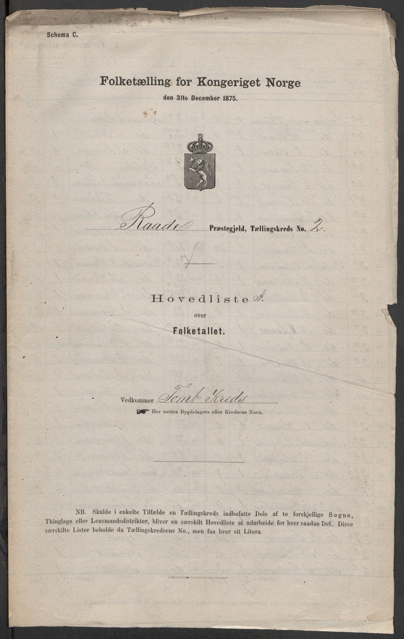 RA, 1875 census for 0135P Råde, 1875, p. 7