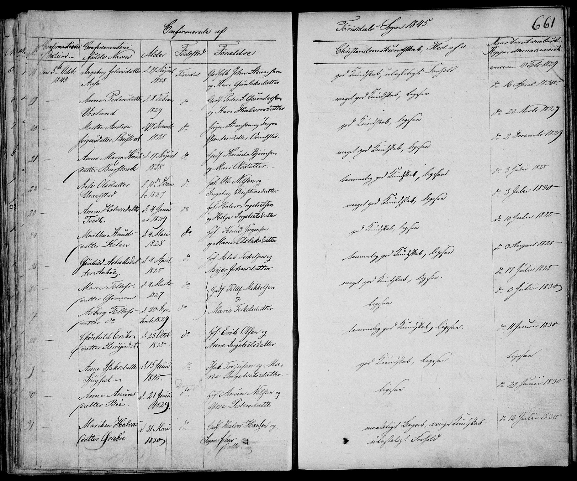 Drangedal kirkebøker, SAKO/A-258/F/Fa/L0007b: Parish register (official) no. 7b, 1837-1856, p. 661