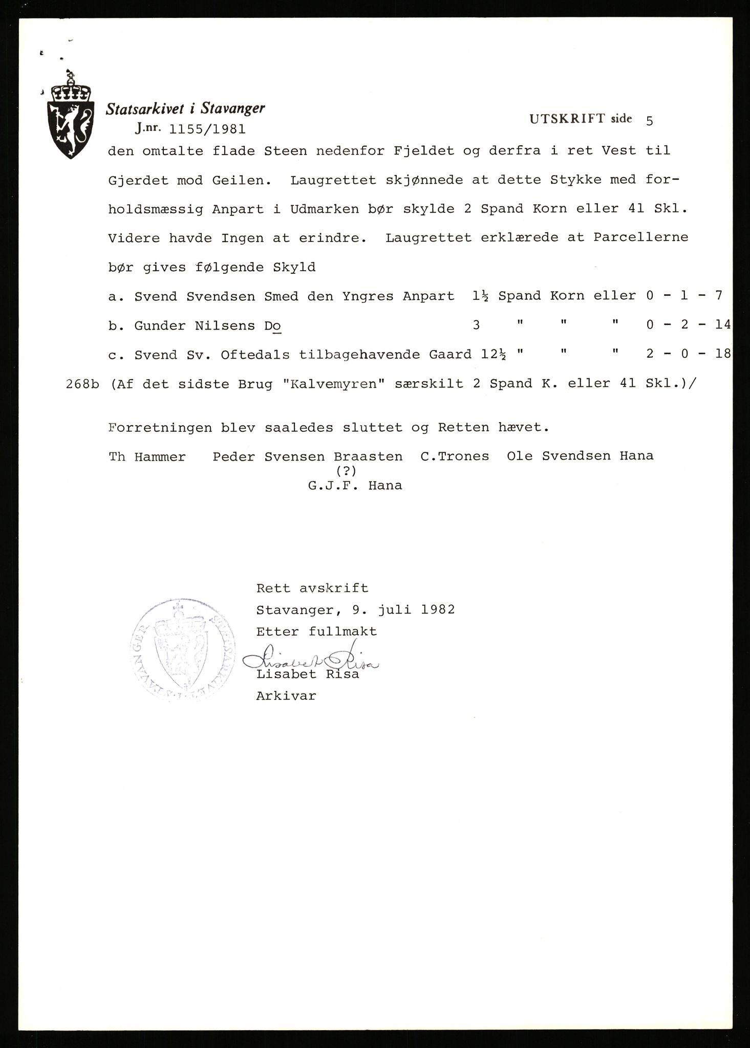 Statsarkivet i Stavanger, AV/SAST-A-101971/03/Y/Yj/L0028: Avskrifter sortert etter gårdsnavn: Gudla - Haga i Håland, 1750-1930, p. 550