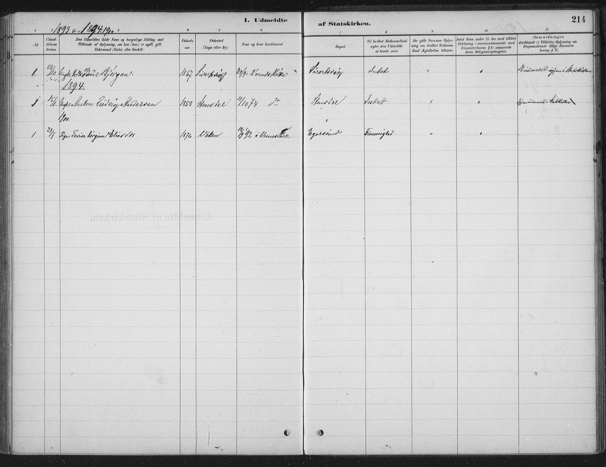 Ministerialprotokoller, klokkerbøker og fødselsregistre - Sør-Trøndelag, SAT/A-1456/662/L0755: Parish register (official) no. 662A01, 1879-1905, p. 214