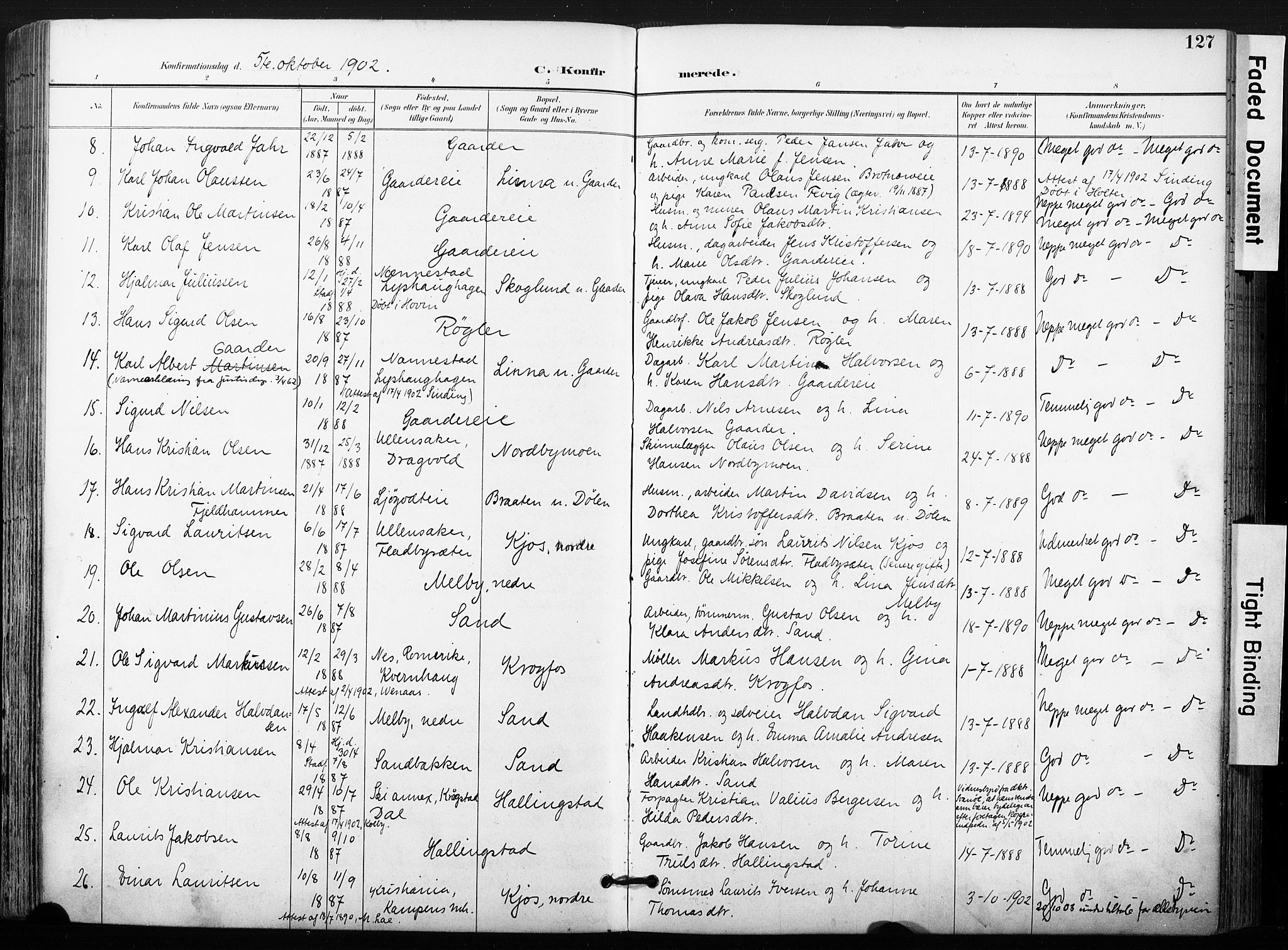 Ullensaker prestekontor Kirkebøker, AV/SAO-A-10236a/F/Fb/L0002: Parish register (official) no. II 2, 1894-1909, p. 127