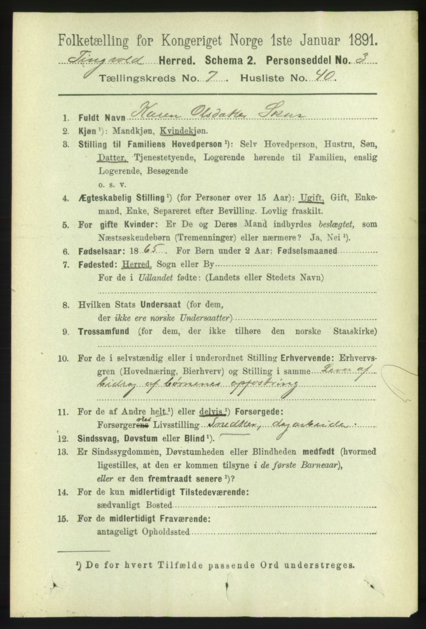 RA, 1891 census for 1560 Tingvoll, 1891, p. 3225